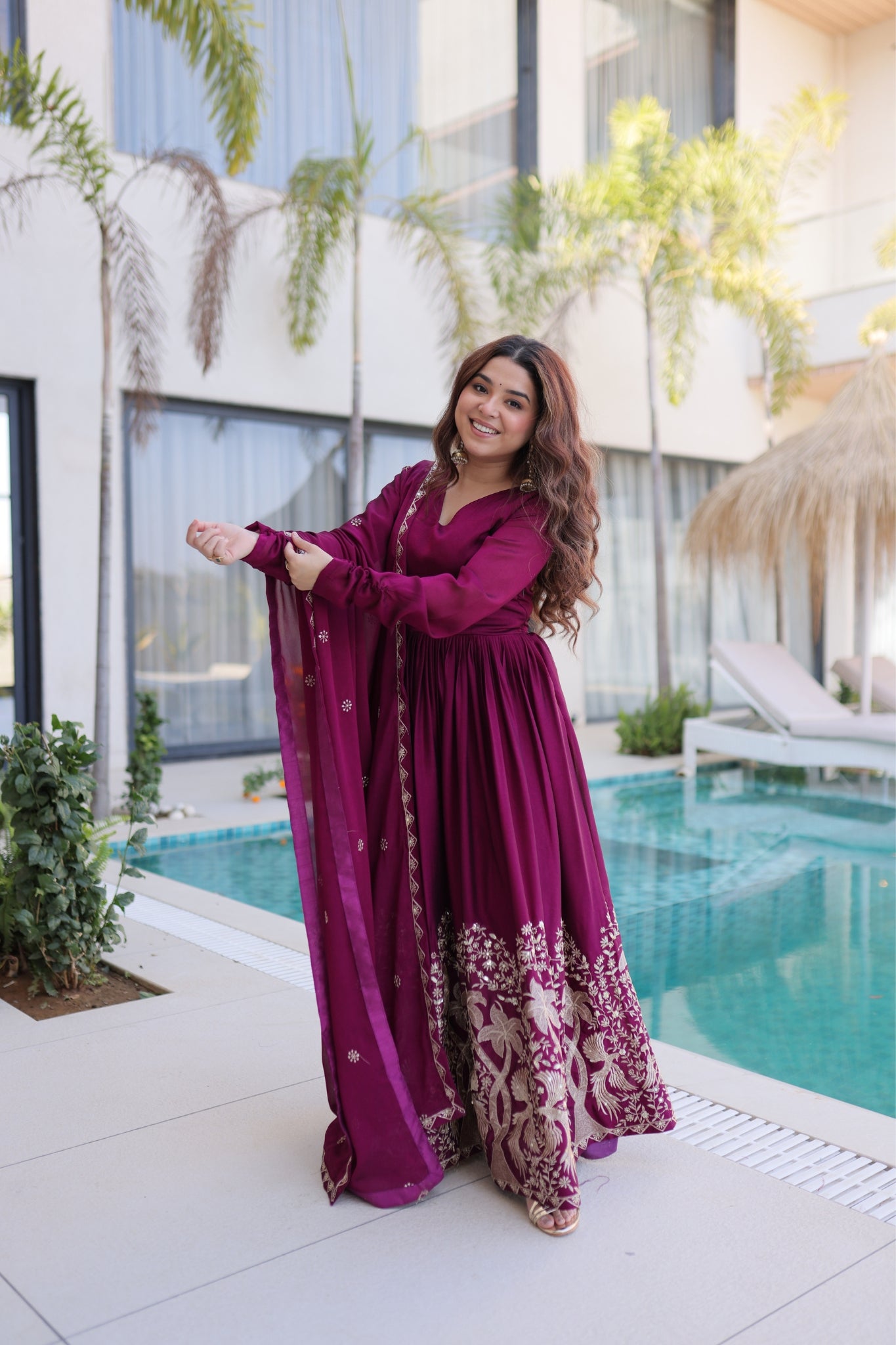 Rangoli Crush Sequins Multi Embroidery Anarkali Suit With Dupatta