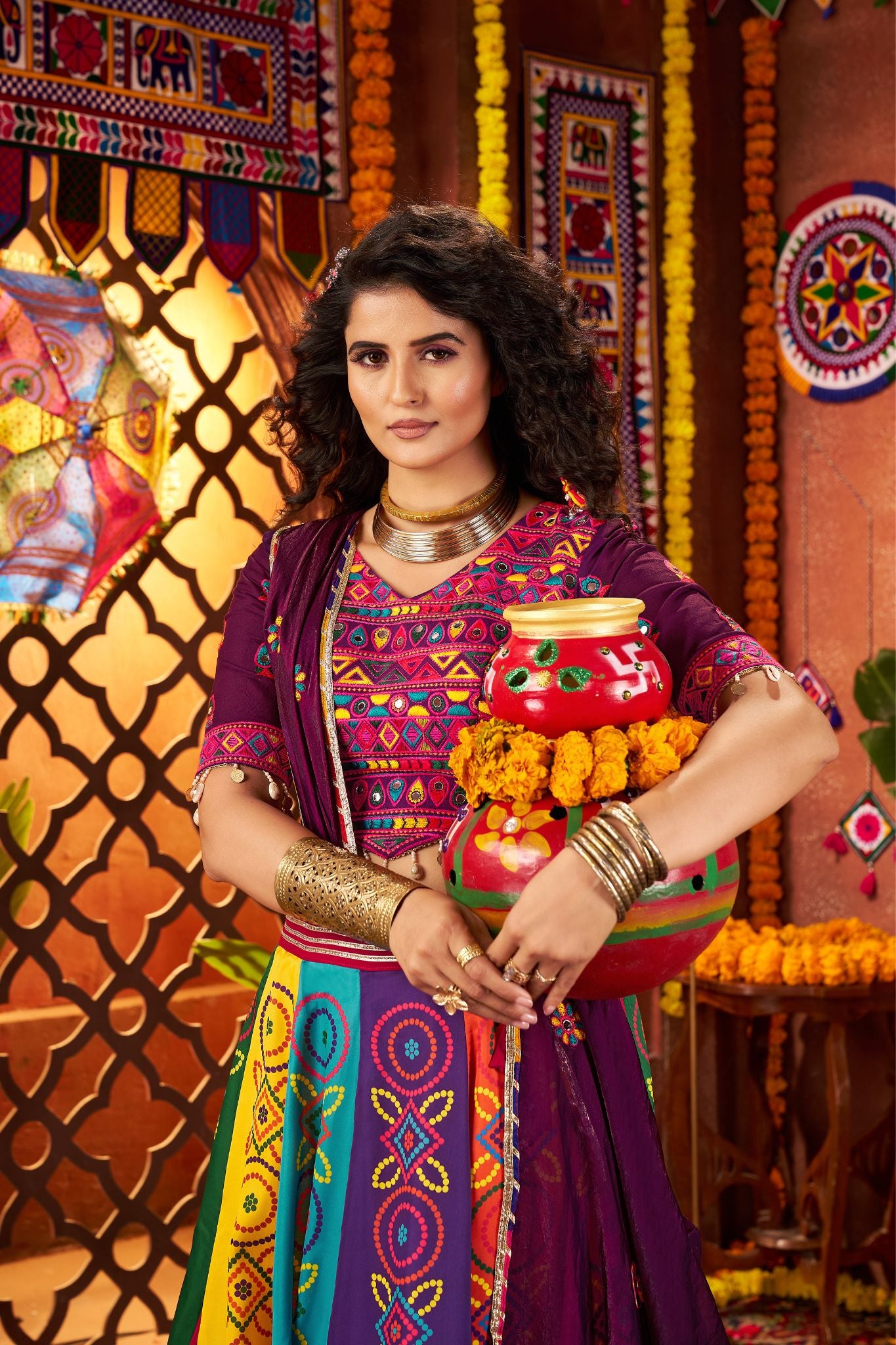 Designer Multi Color Lehenga Choli For Navratri
