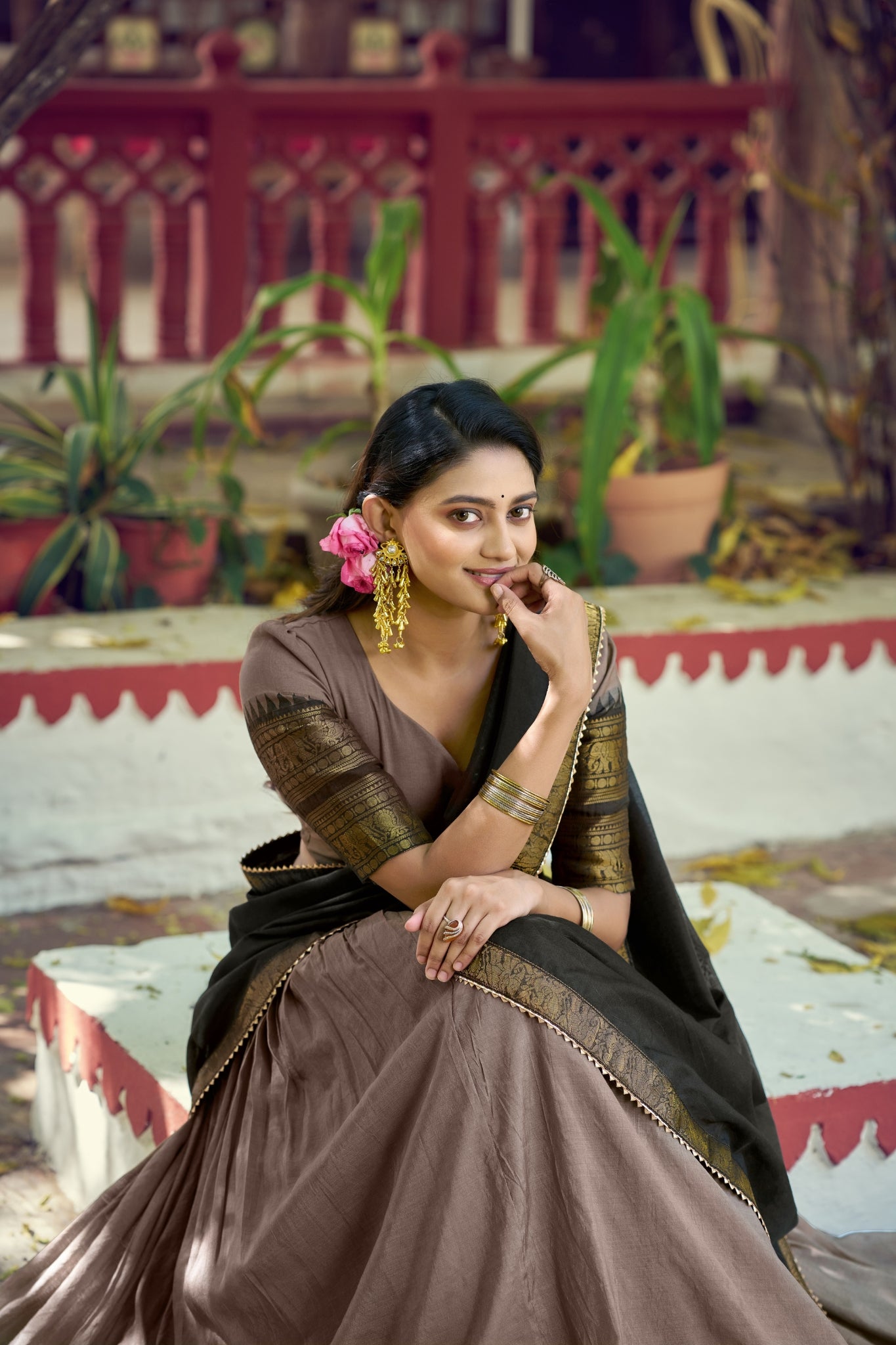 South Indian Traditional Lehenga Choli With Dupatta For Women