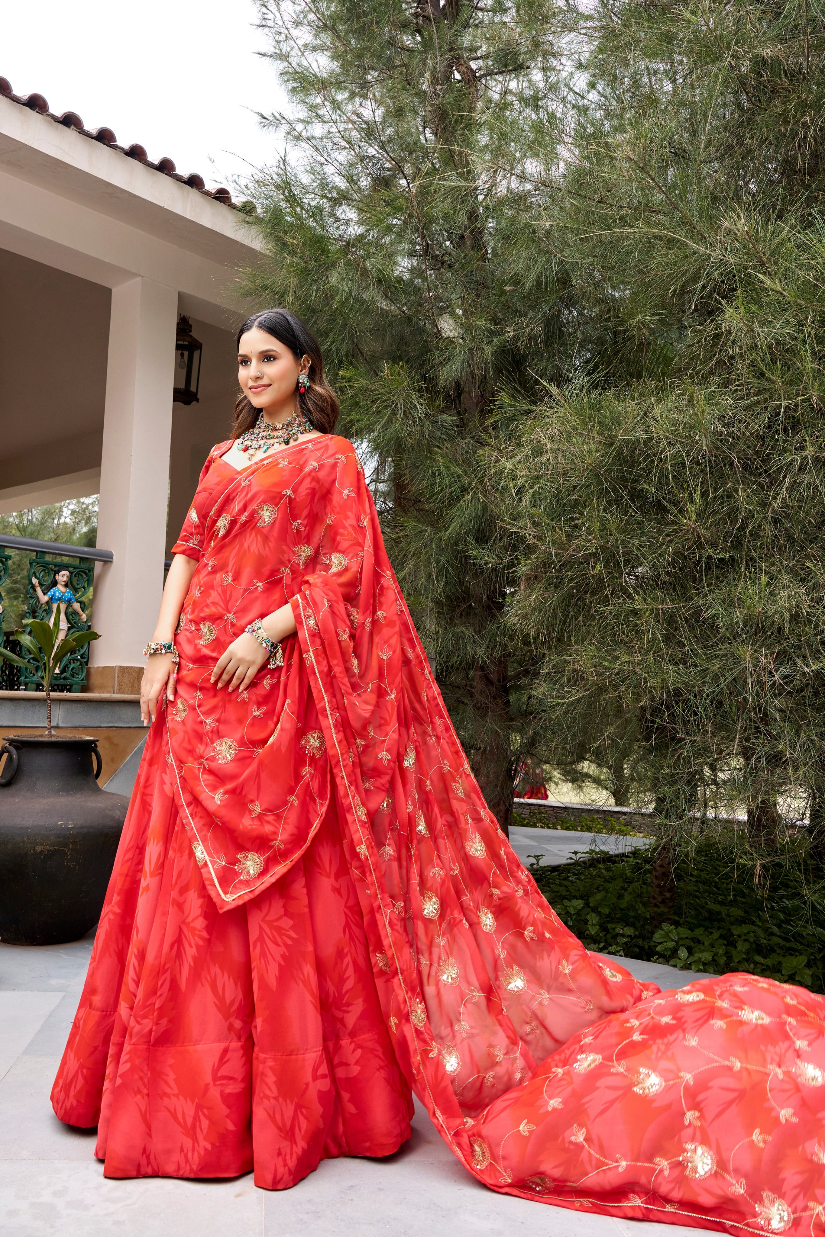 Designer Georgette Lehenga Choli For Navratri