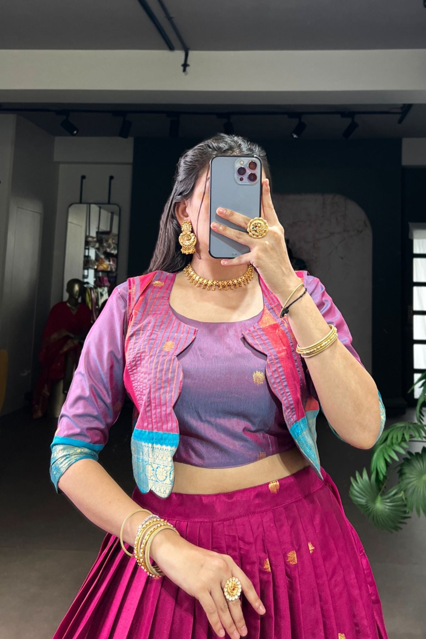 Premium Poly Cotton Zari Woven Lehenga Set – Perfect for Weddings & Celebrations