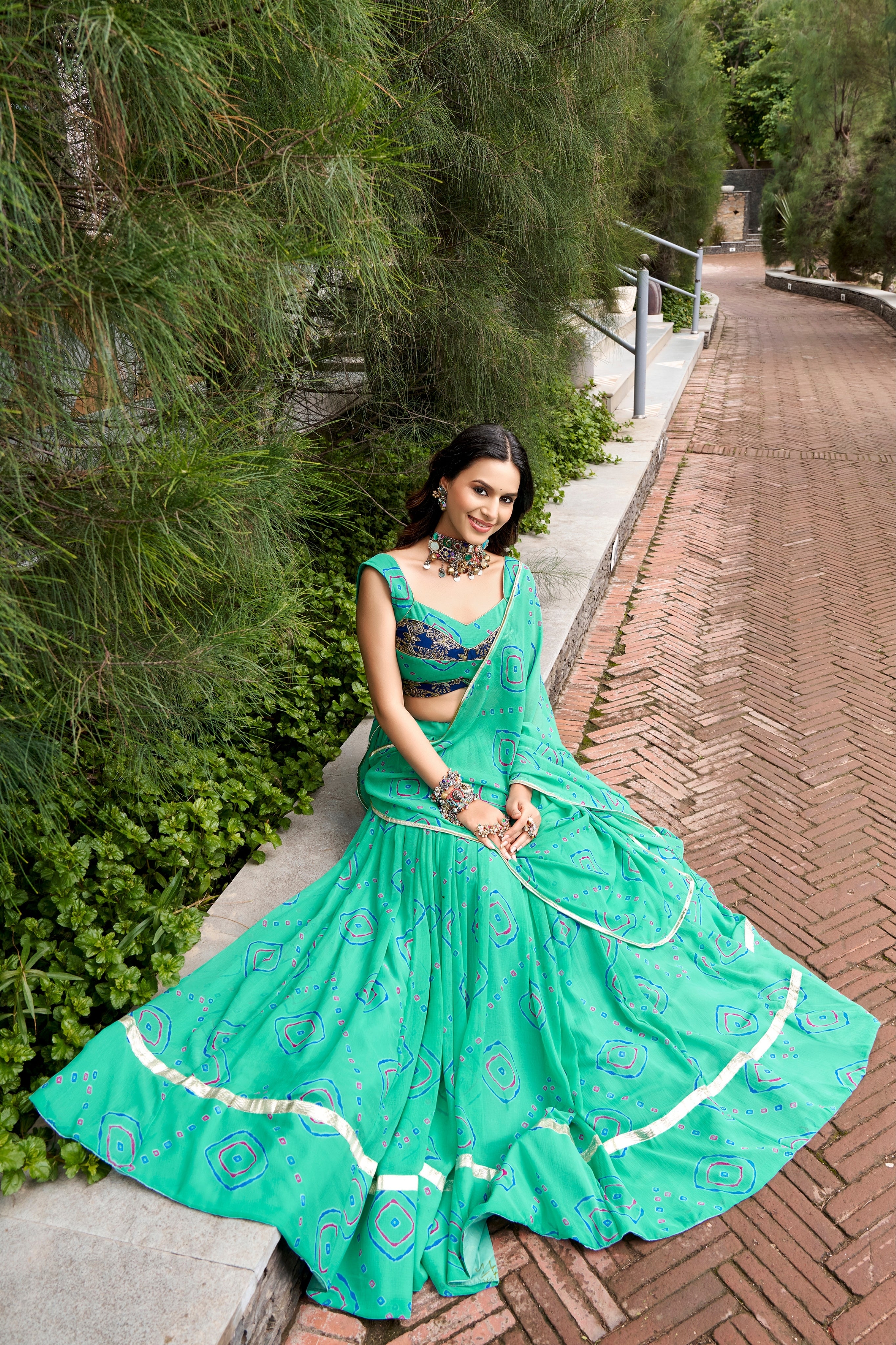 Designer Raasrang Festive Bandhej Printed Beautiful Lehenga Choli