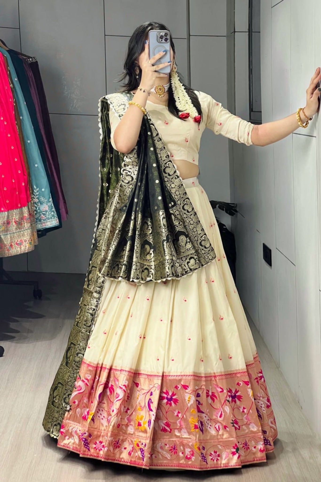 Royal Paithani Silk Lehenga Choli With Iconic Zari Dupatta For Wedding And Festive Wear