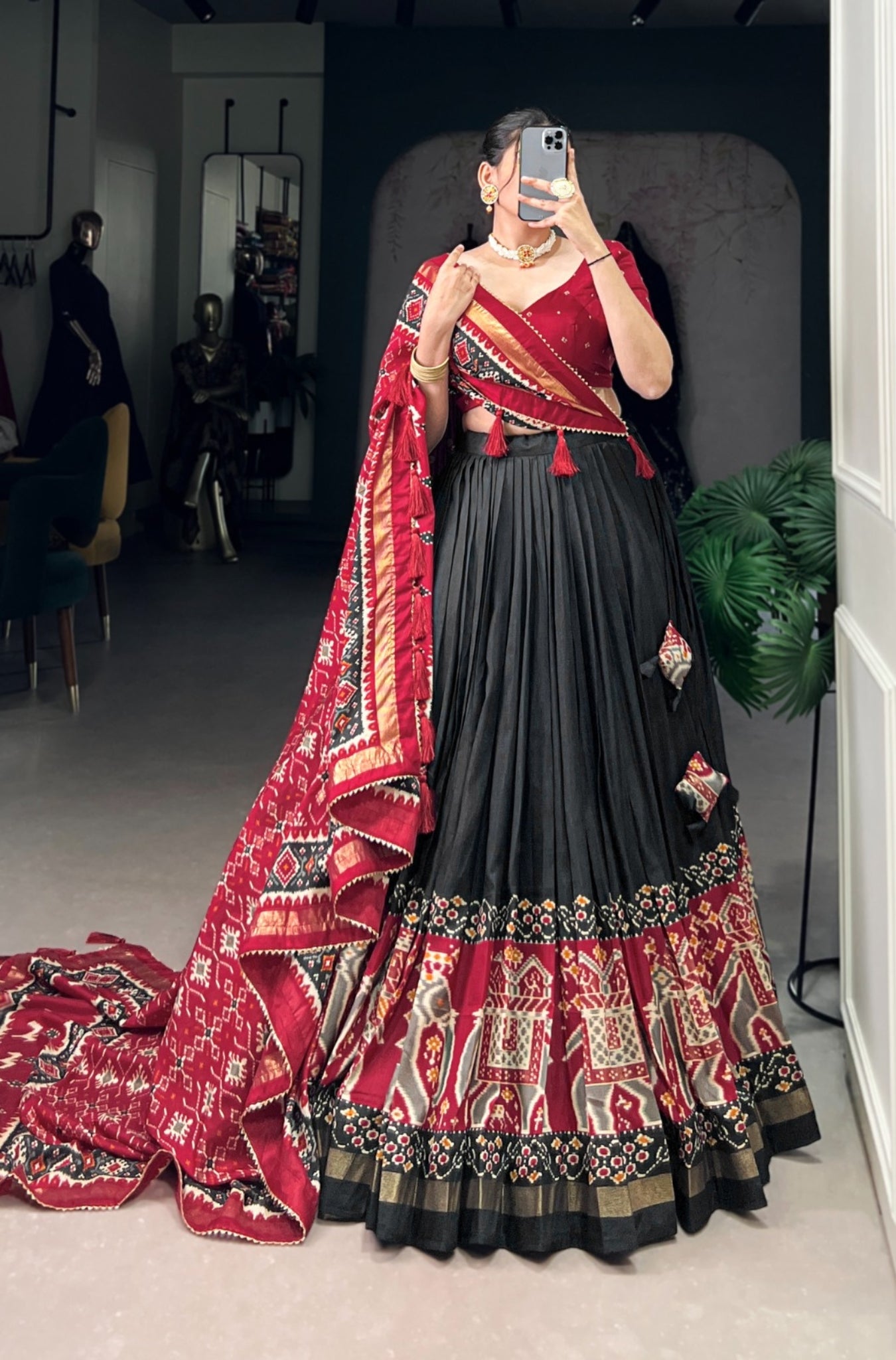 Tradition Tussar Silk Patola Printed Lehenga Choli