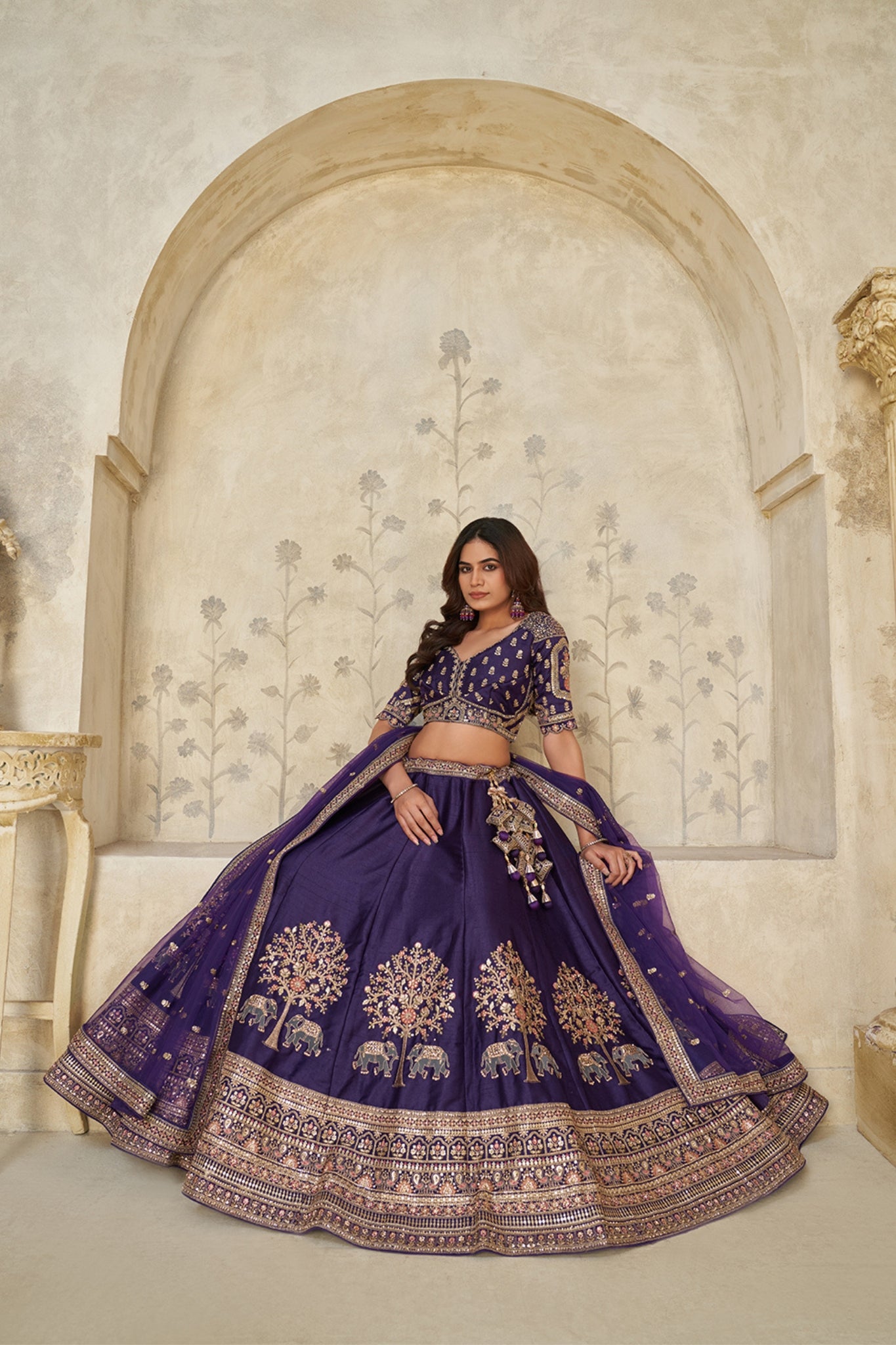 Ivory Grandeur Luxury Zari Embroidered Bridal Lehenga