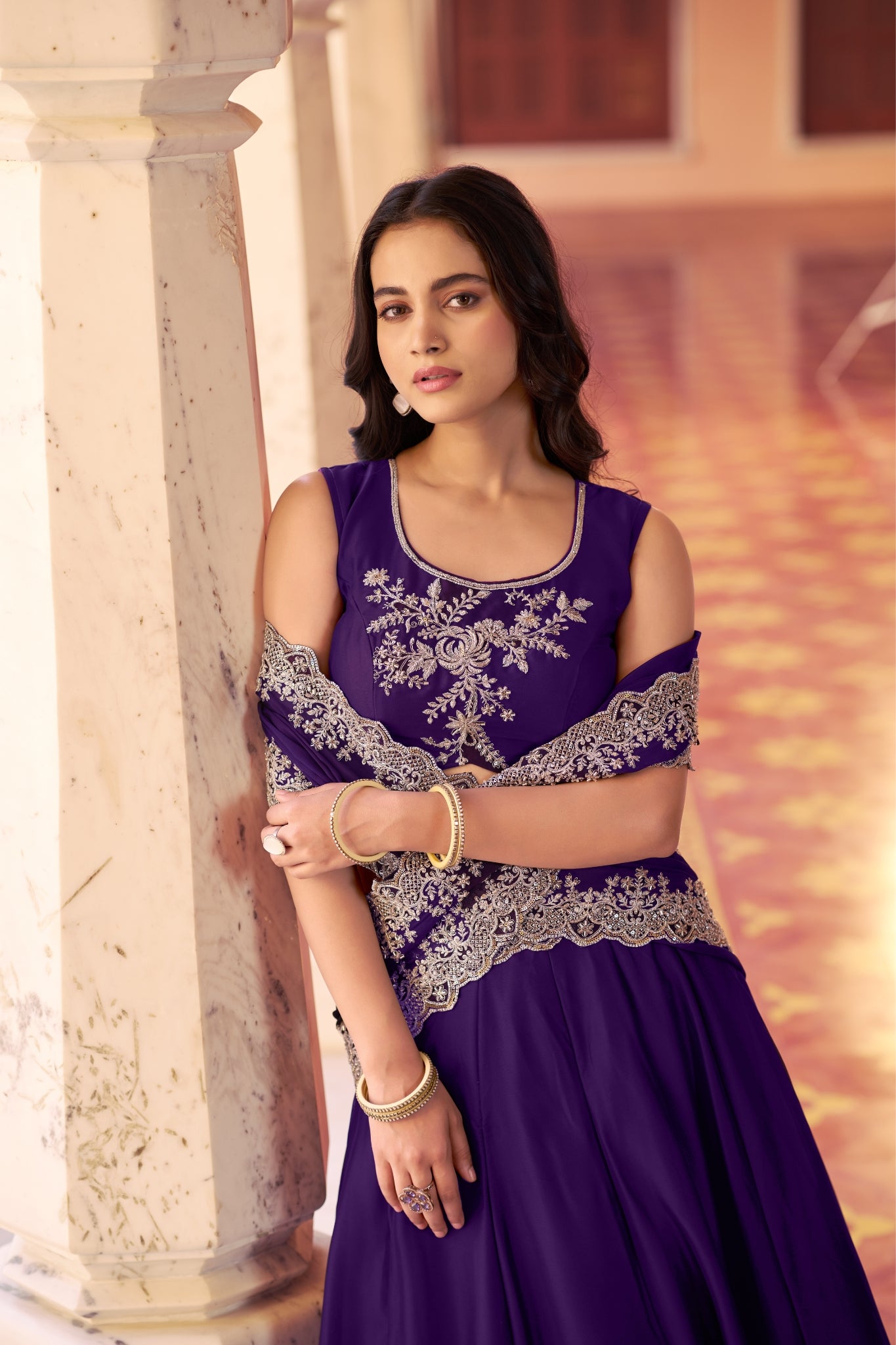 Designer Rangoli Silk Lehenga Choli With Heavy Embroidery And Sequins Work For Wedding Wear