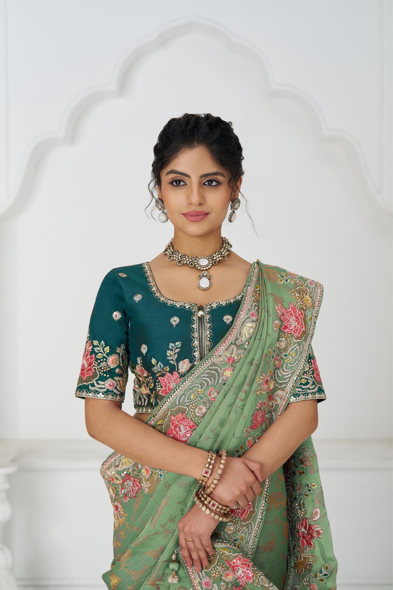 Green Pure Dola Viscose Silk Wedding Perfect Saree