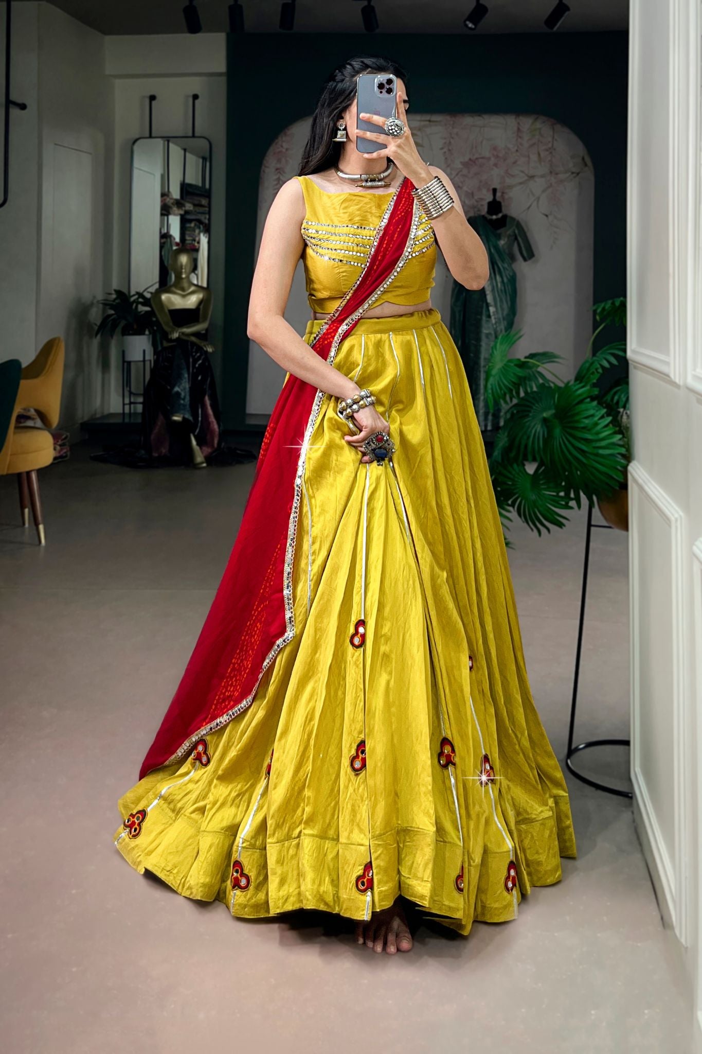 Raasrang Yellow Chanderi Silk Designer Lehenga Choli