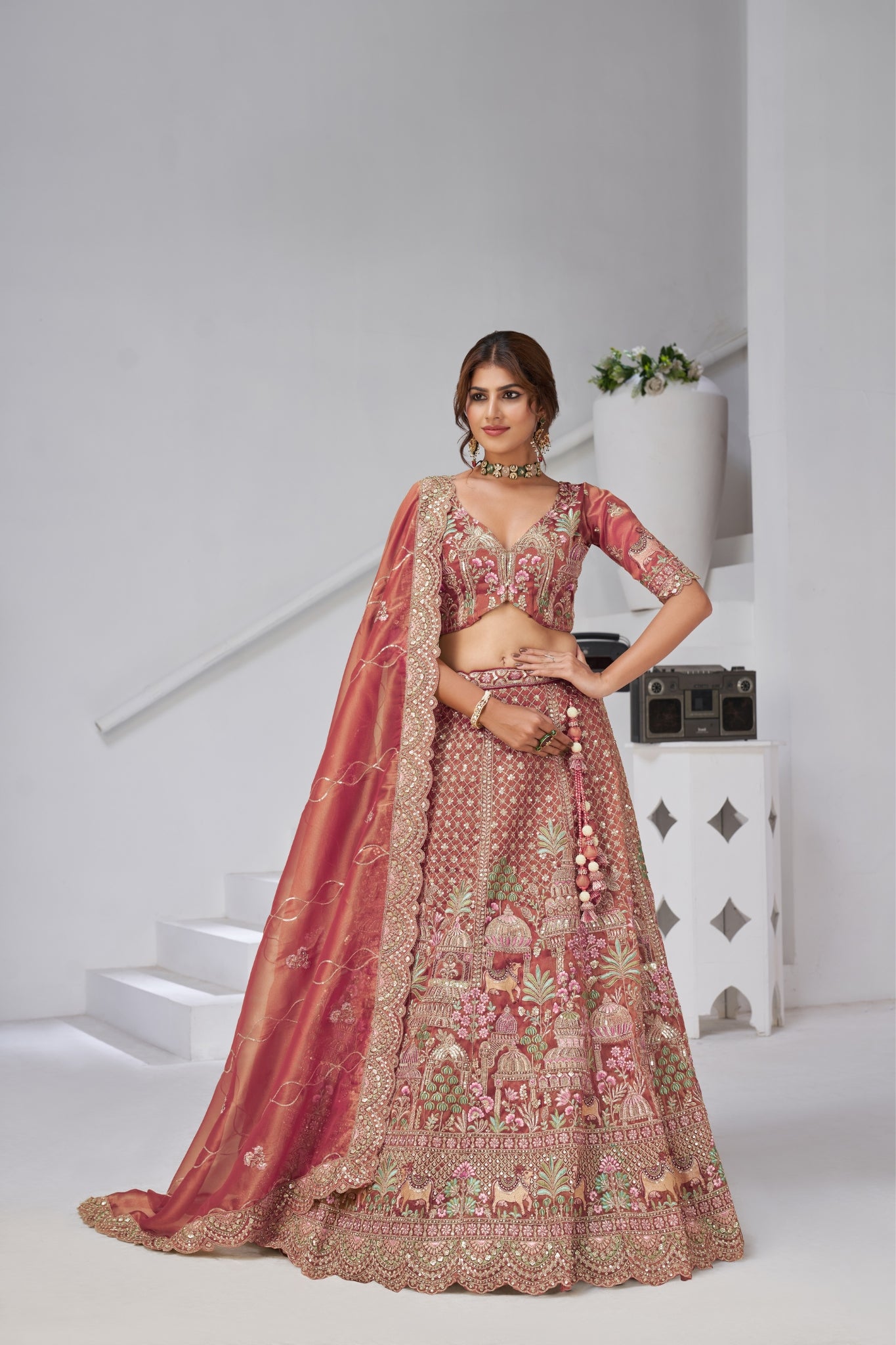 Divine Grandeur Royal Raw Silk Bridal Lehenga