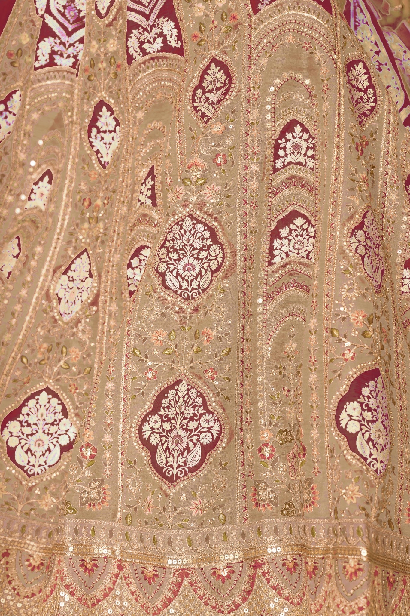 Wedding Special Designer Aari Embroidery Work Banarasi Silk Lehenga Choli Set