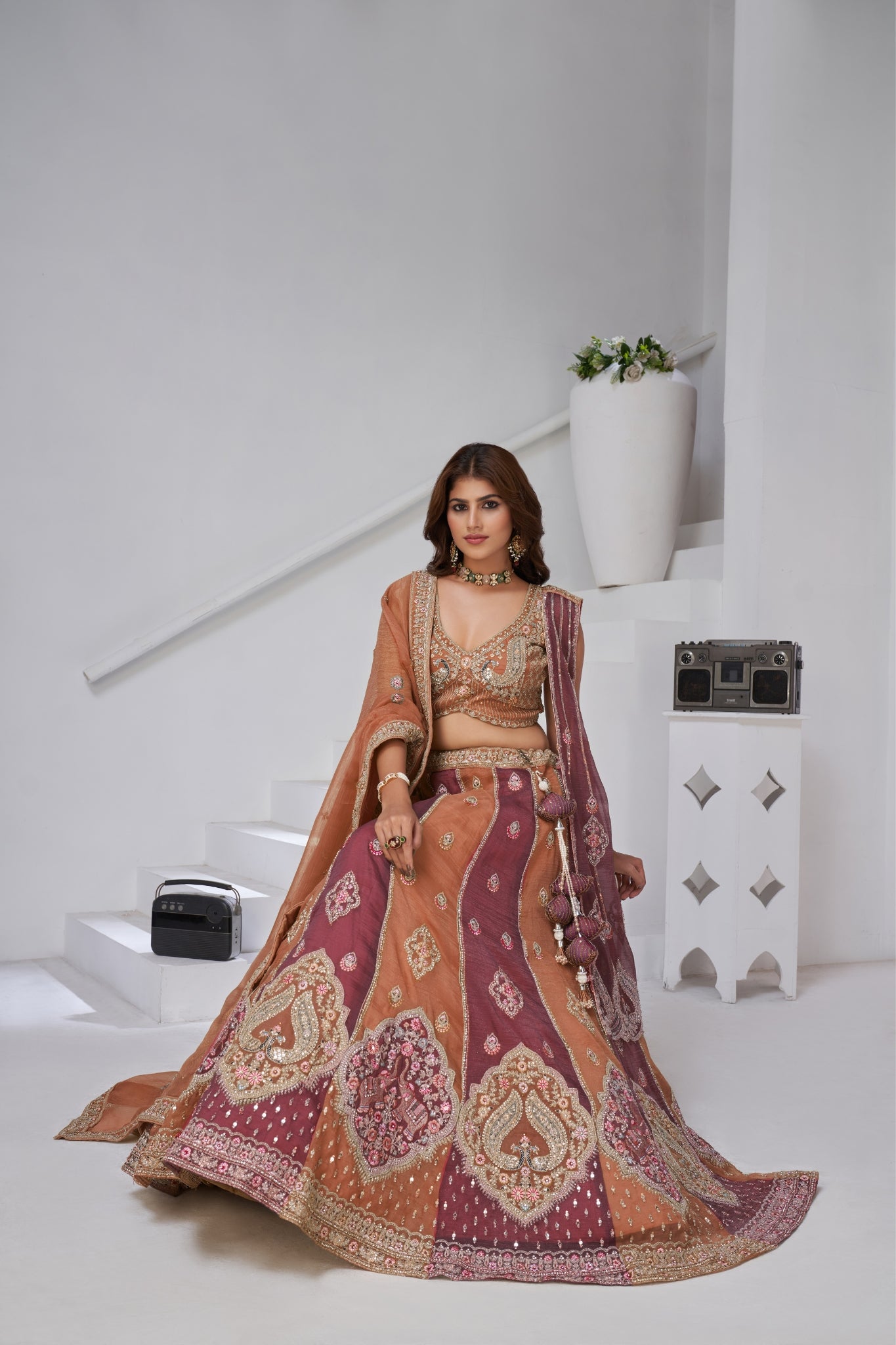 Ethereal Harmony Double Layered Dupatta Bridal Lehenga