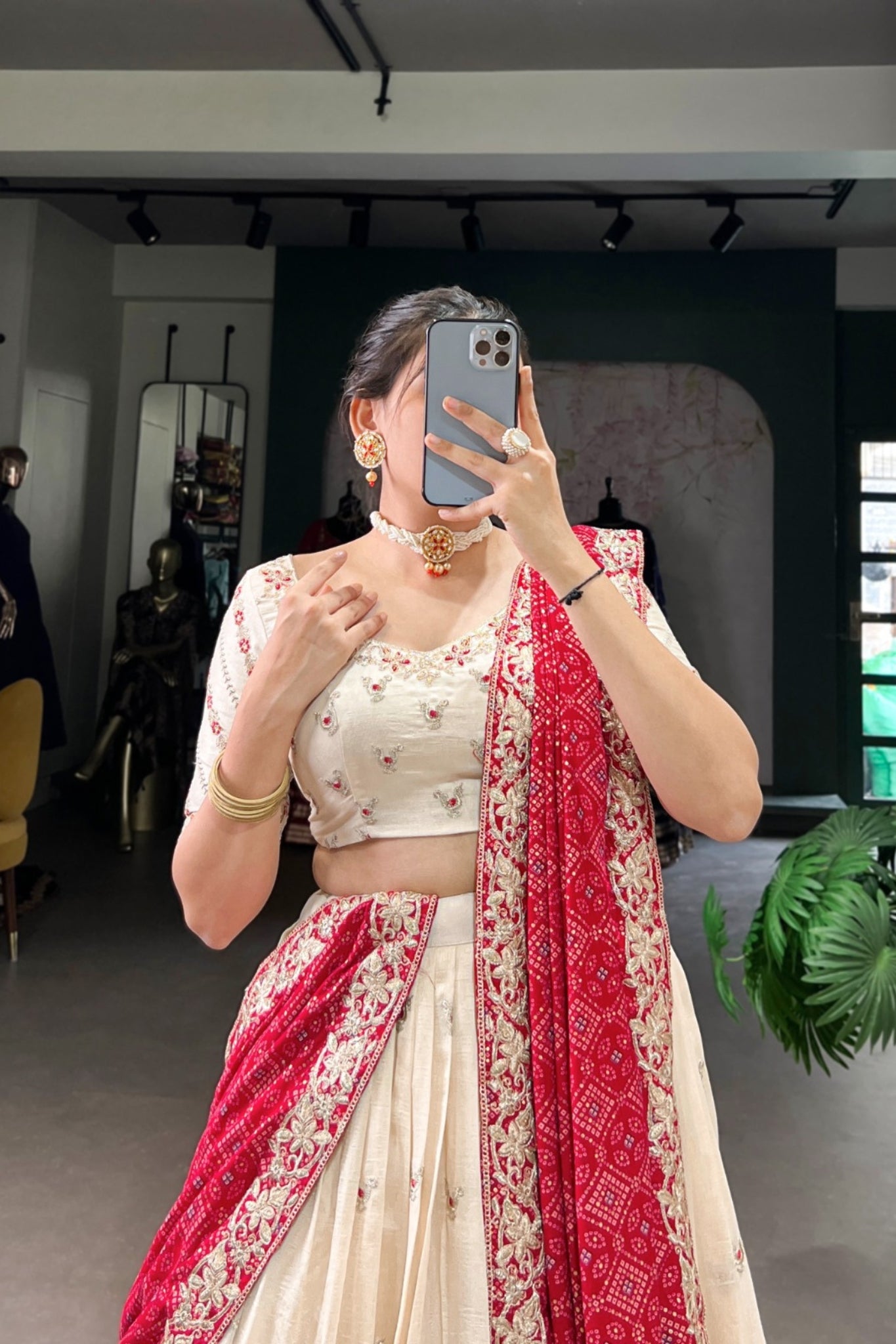 Designer Georgette Sequins Thread Embroidered Lehenga Choli