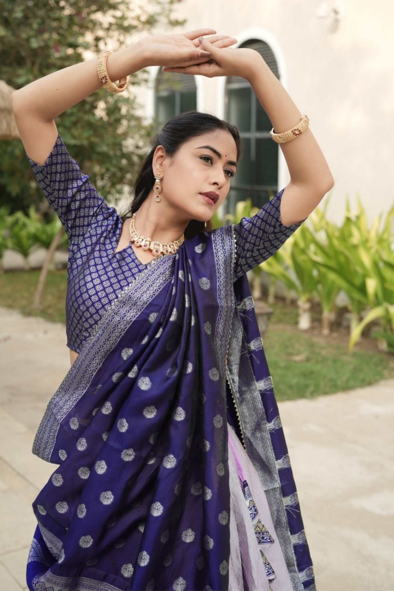Royal Banarasi Silk Lehenga Choli With Contrast Dupatta For Wedding And Festive Wear