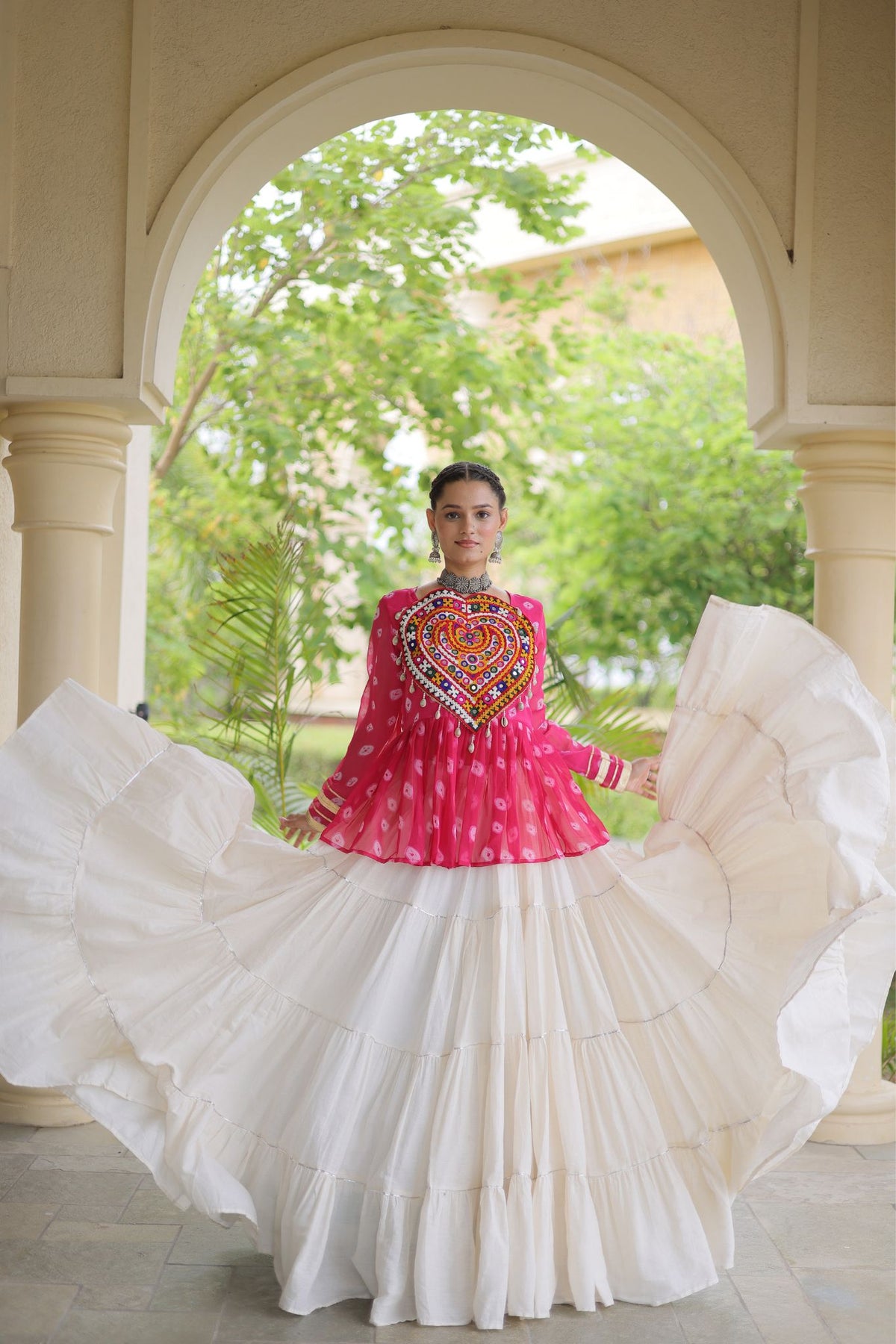 Rasrang Designer Bandhani Printed Navratri Lehenga Choli For Women