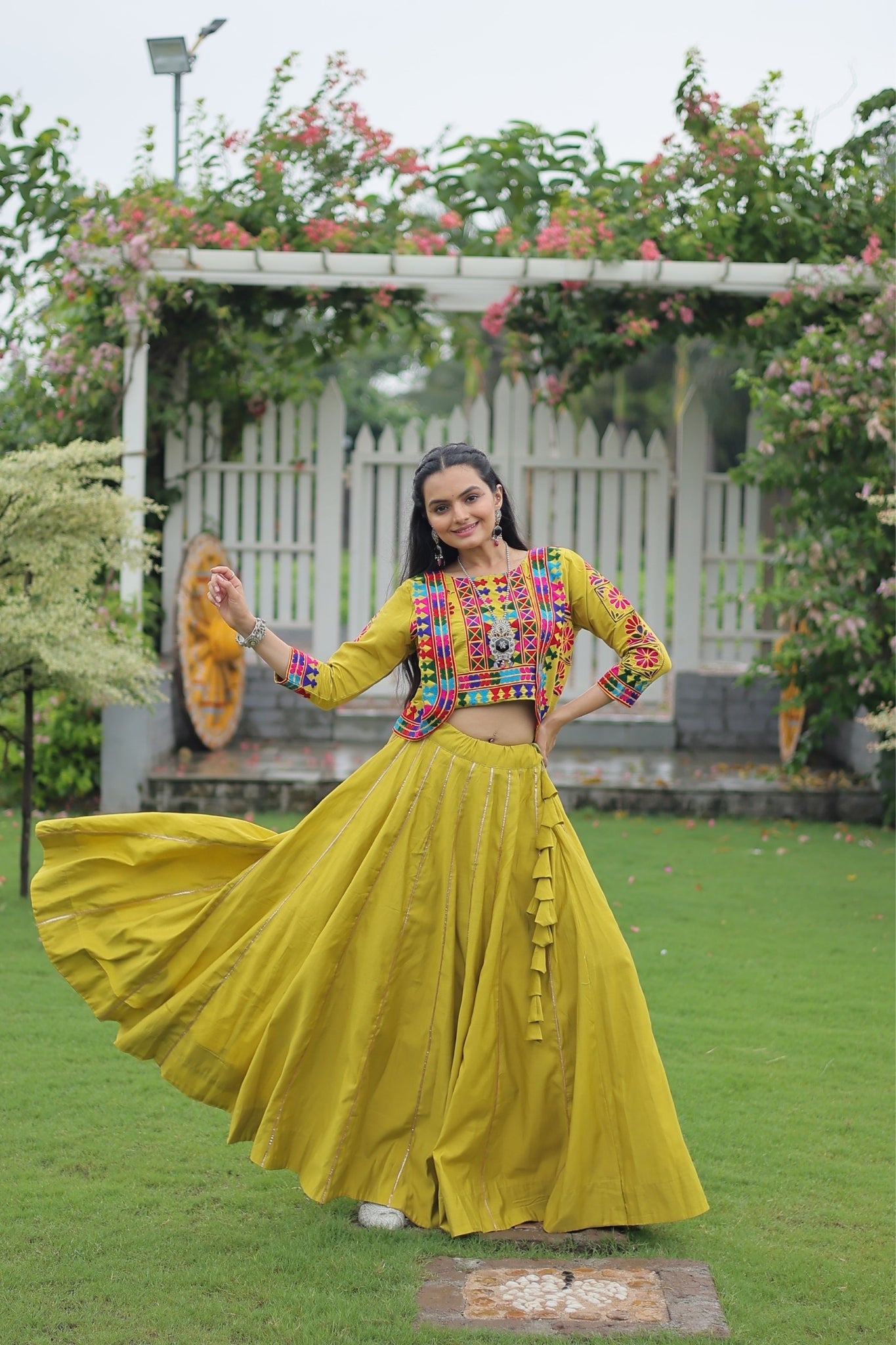 Kutchi Gamthi Embroidered Work Designer Navratri Lehenga Choli