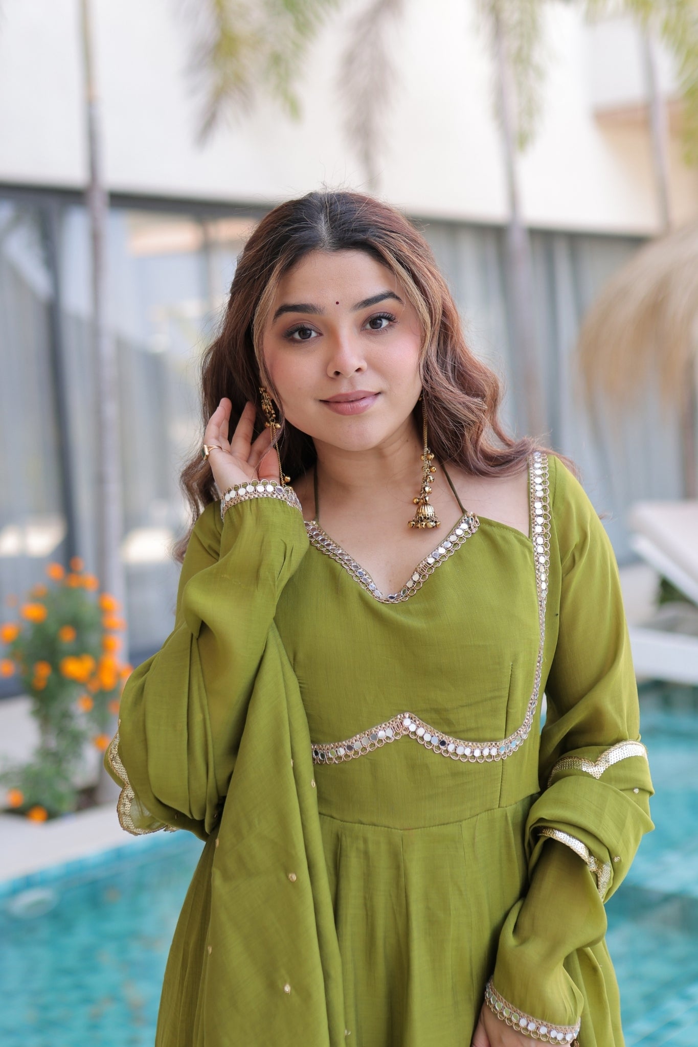 Premium Flared Anarkali Set with Dupatta