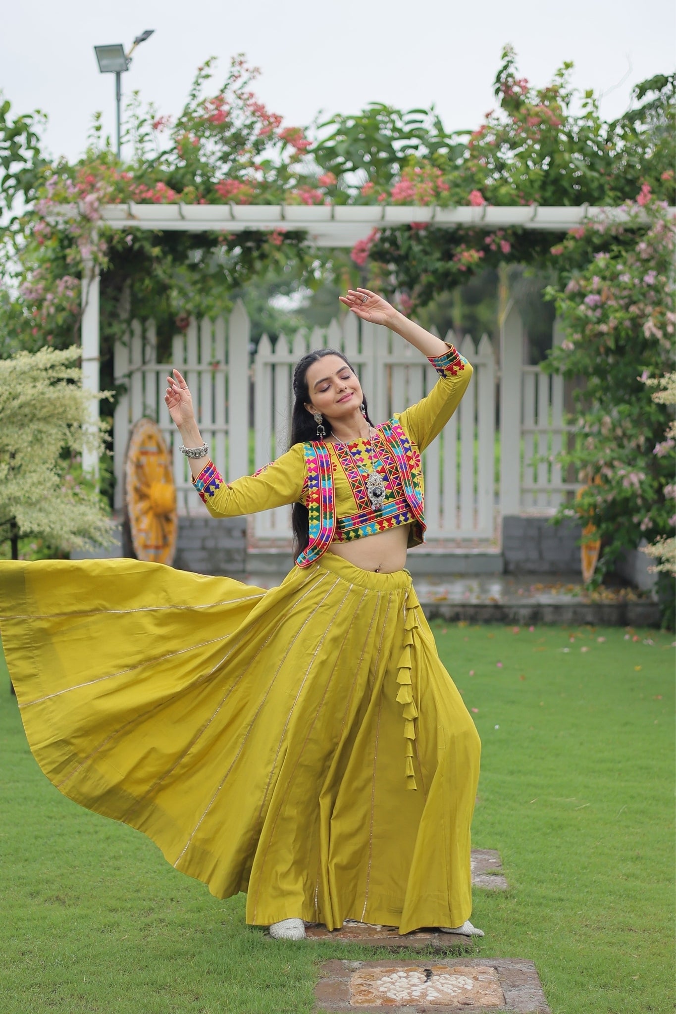 Kutchi Gamthi Embroidered Work Designer Navratri Lehenga Choli