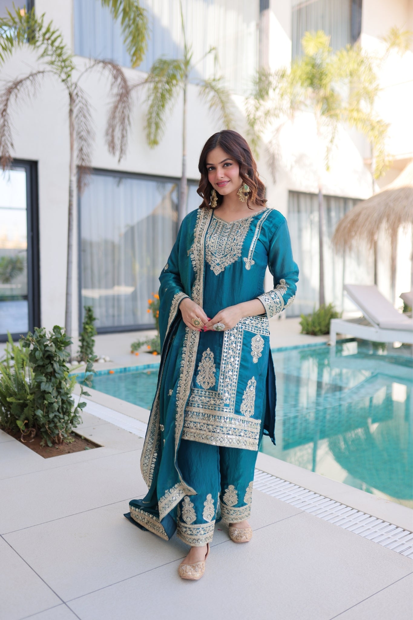 Designer Embroidered Salwar Suit Set For Women