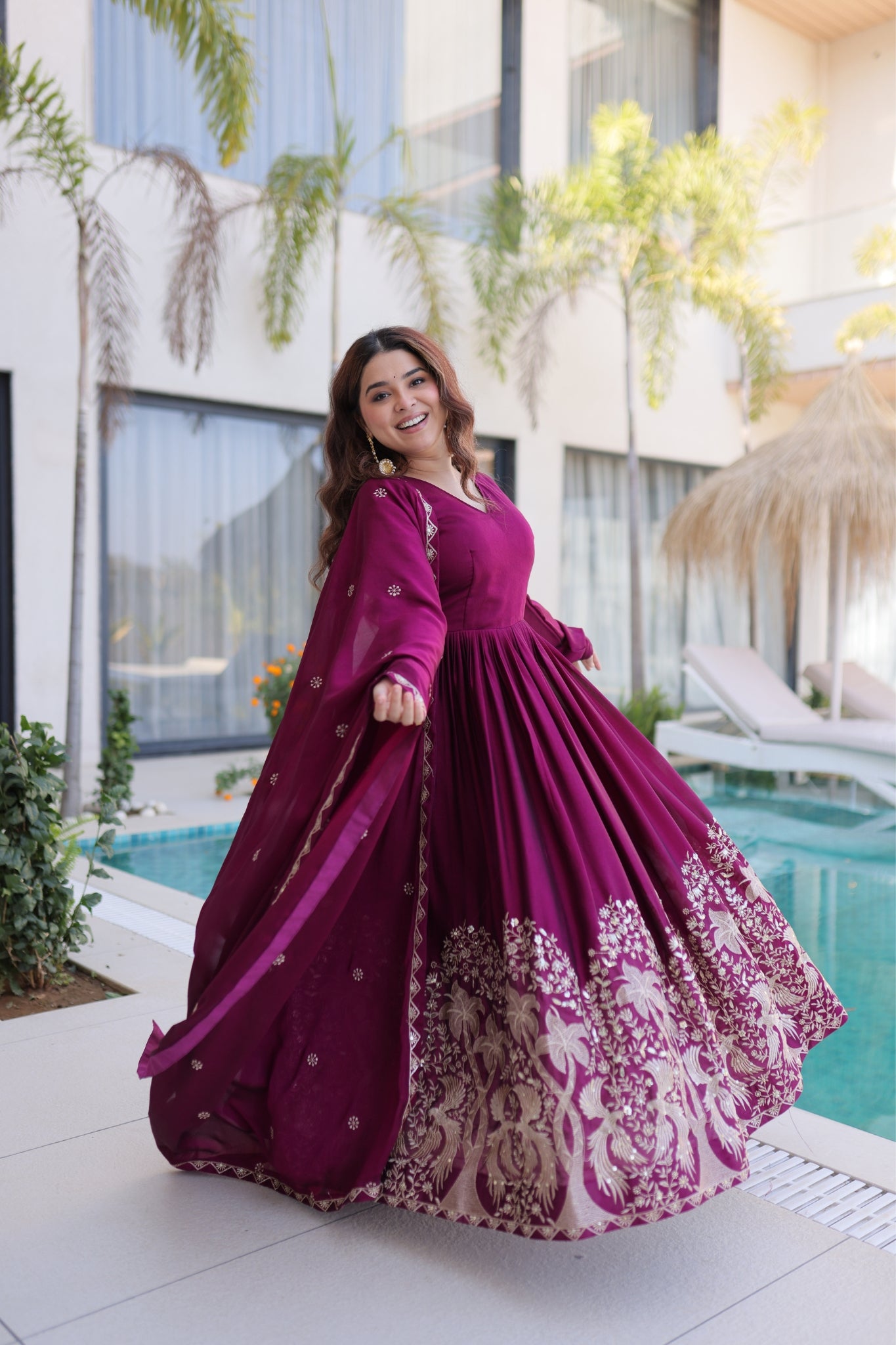 Rangoli Crush Sequins Multi Embroidery Anarkali Suit With Dupatta