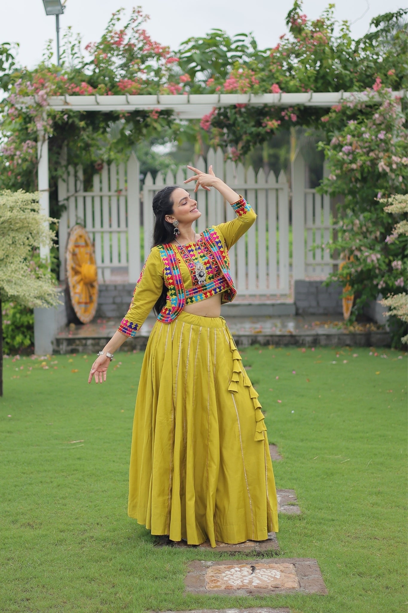 Kutchi Gamthi Embroidered Work Designer Navratri Lehenga Choli