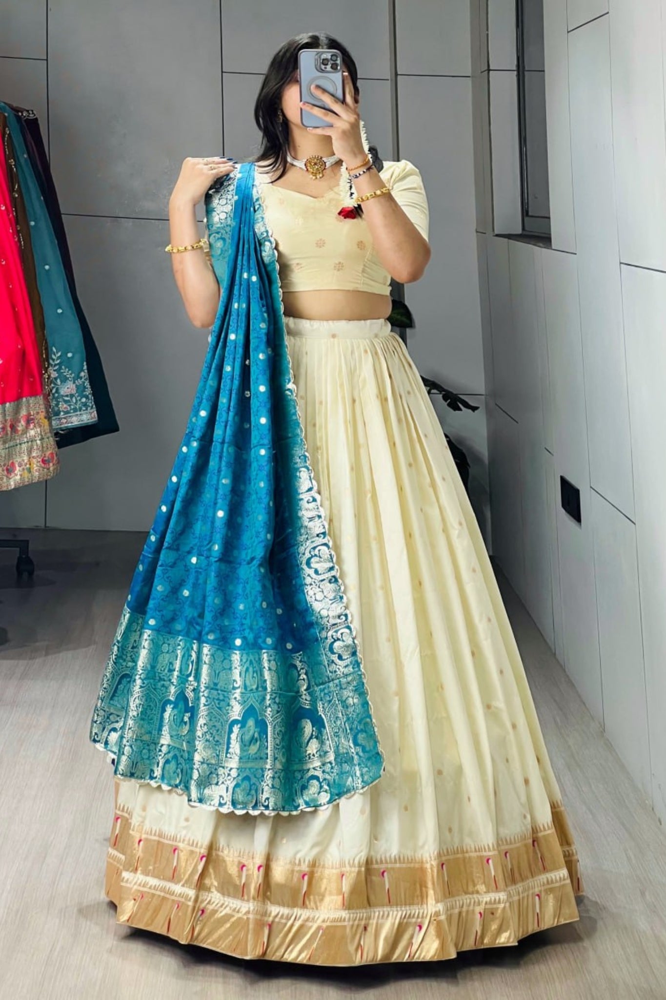 Royal Classical Paithani Silk Lehenga Choli With Iconic Zari Dupatta For Wedding And Festive Wear