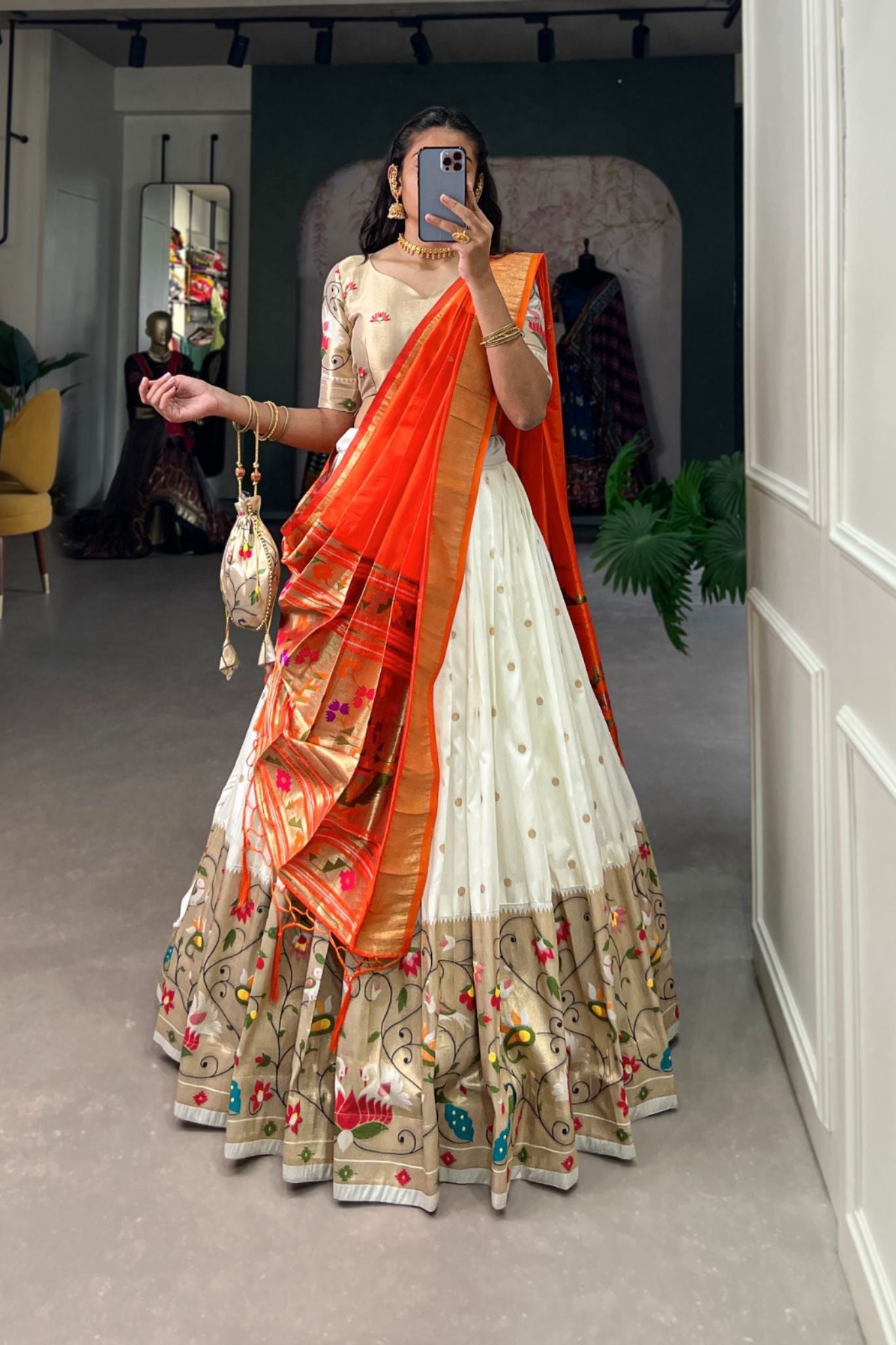 Jacquard Silk Paithani Designer Lehenga Choli