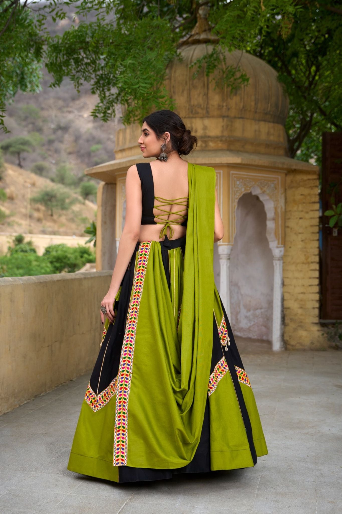Traditional Pure Cotton Gamthi Work Beautiful Lehenga Choli