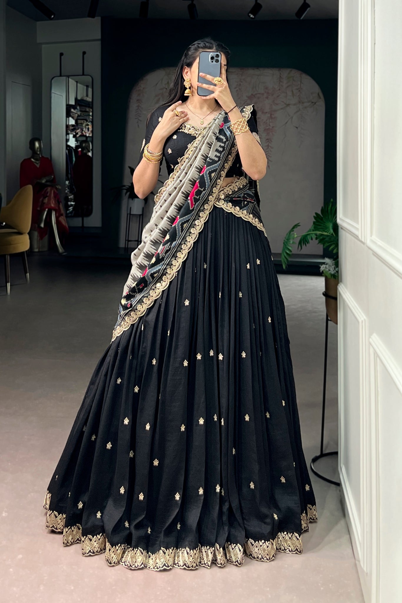 Premium Vichitra Silk Lehenga Choli For Women With Dupatta