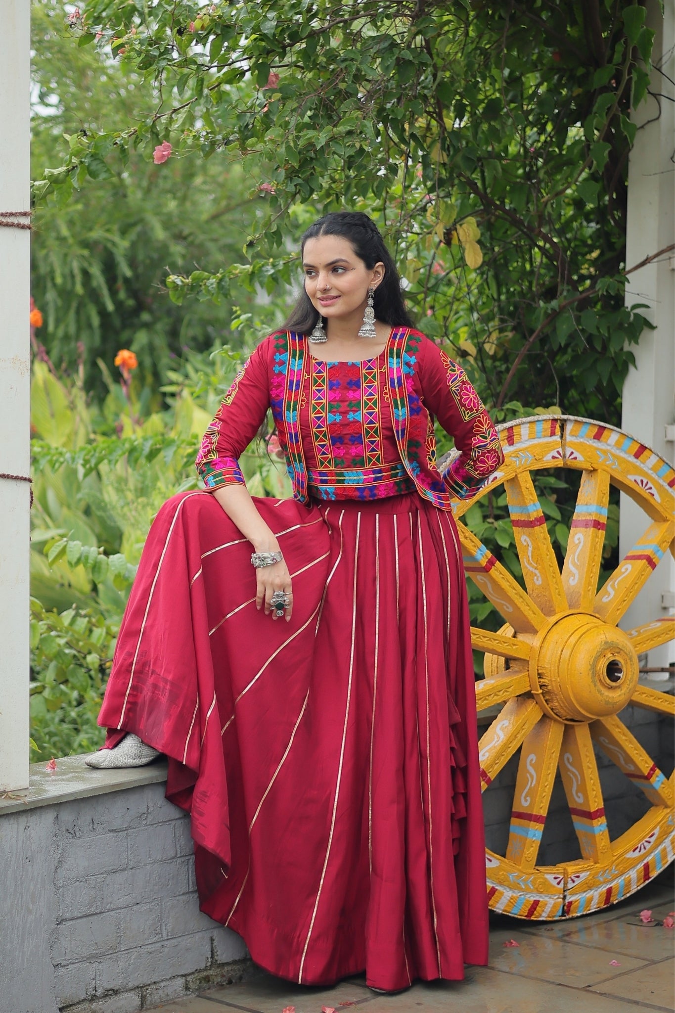 Kutchi Gamthi Embroidered Work Designer Navratri Lehenga Choli