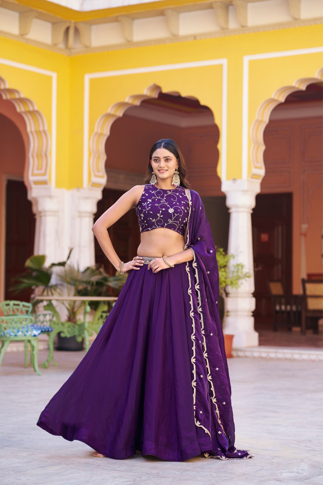 Premium Fendi Silk Lehenga Choli with Sequins & Thread Embroidery Work | Designer Festive & Wedding Wear for Women