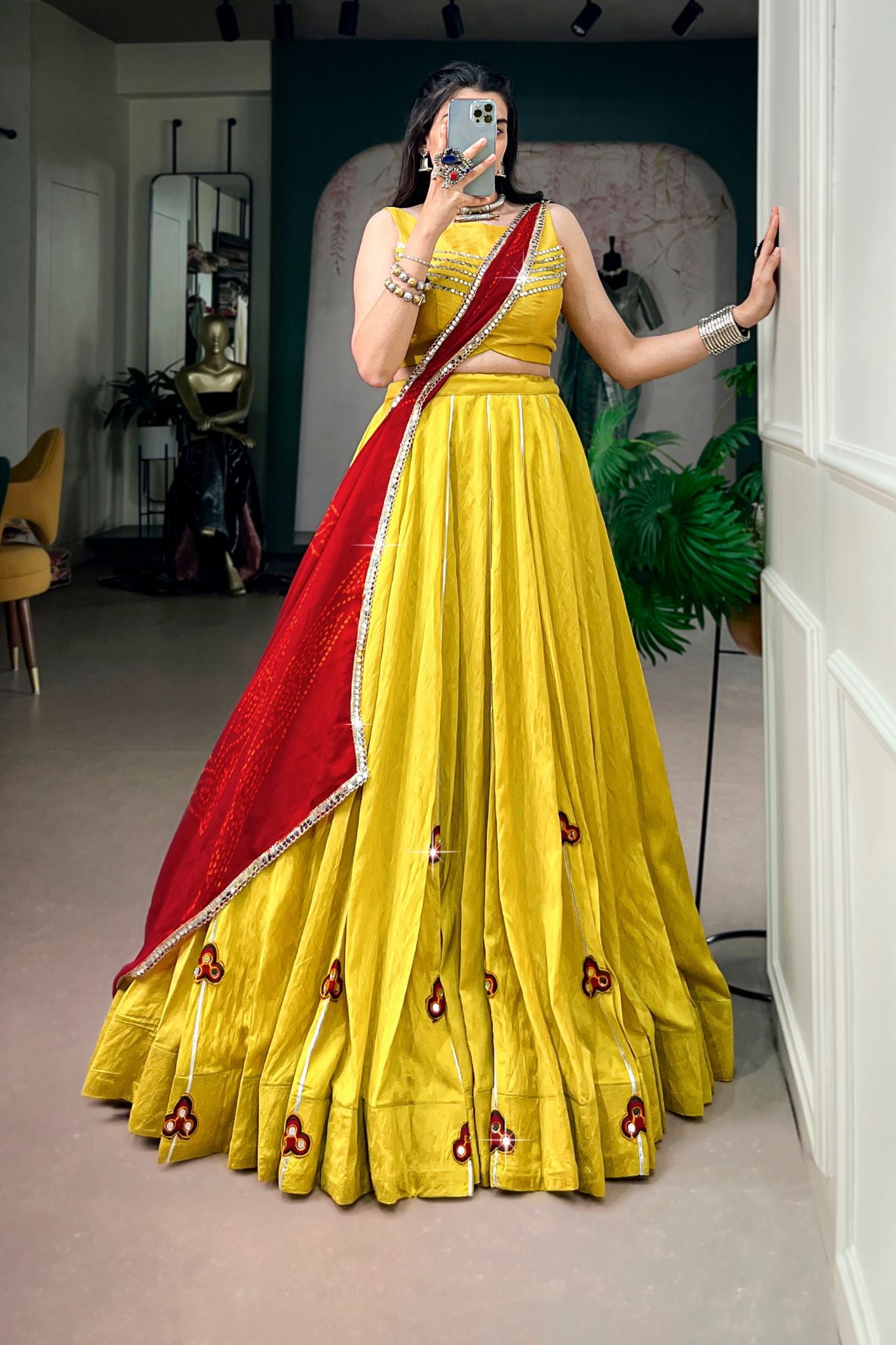 Raasrang Yellow Chanderi Silk Designer Lehenga Choli
