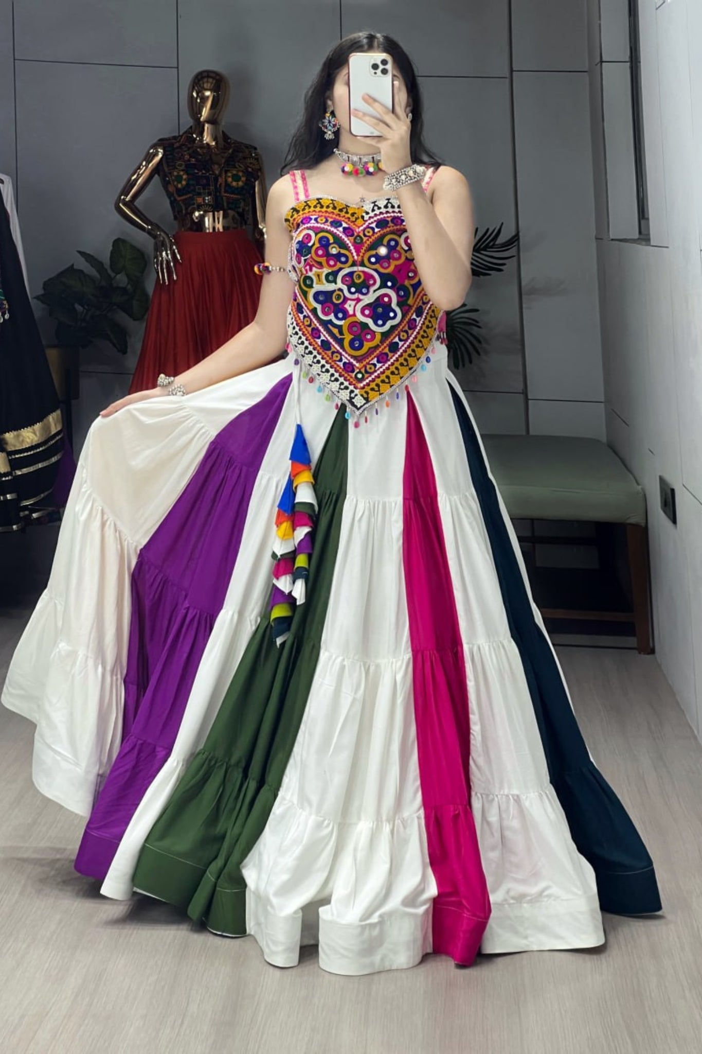 Raasrang Premium Kutchhi Work Navratri Lehenga Choli For Women