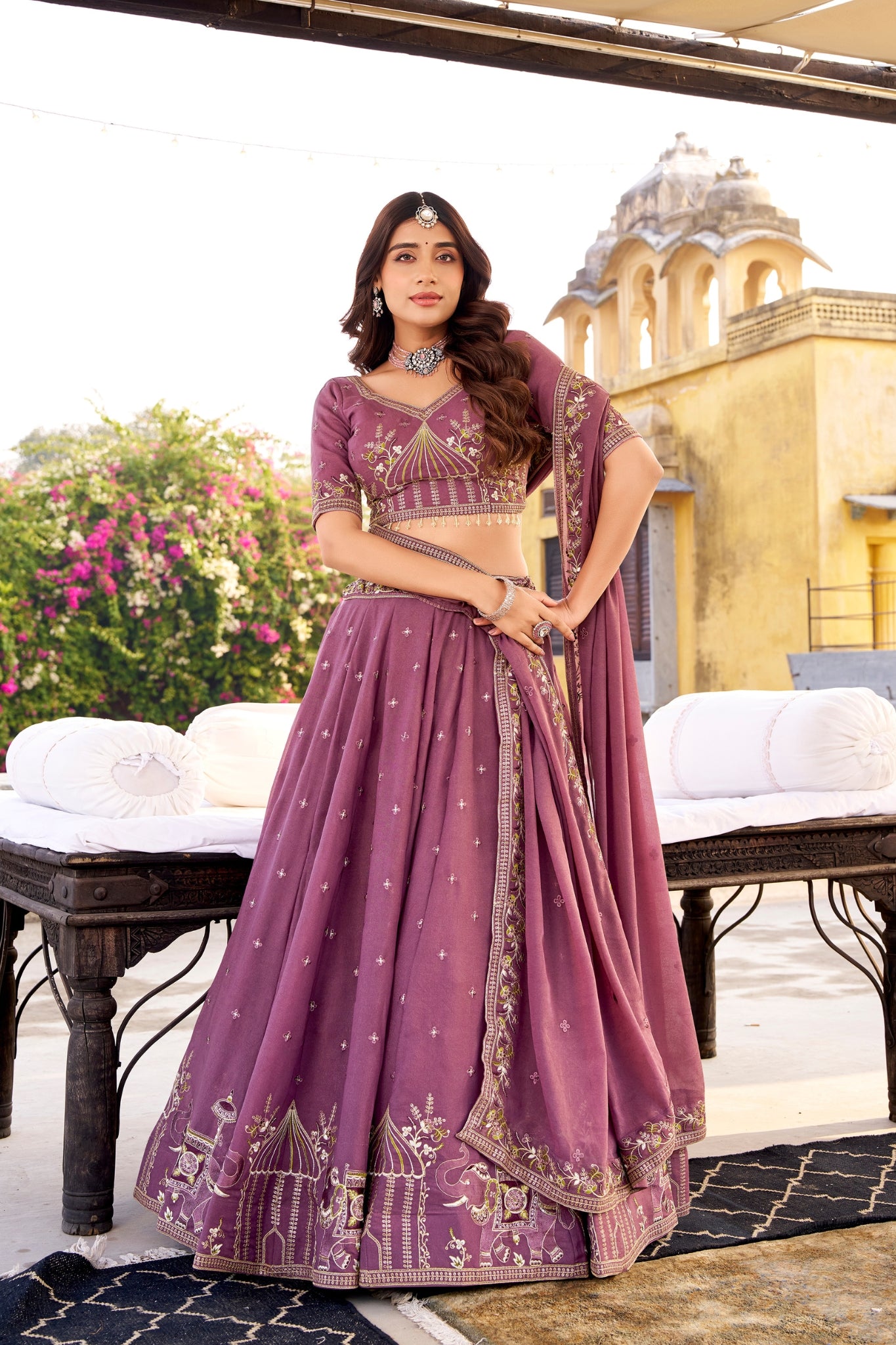 Celestial Lavender Hand Embellished Luxury Bridesmaid Lehenga