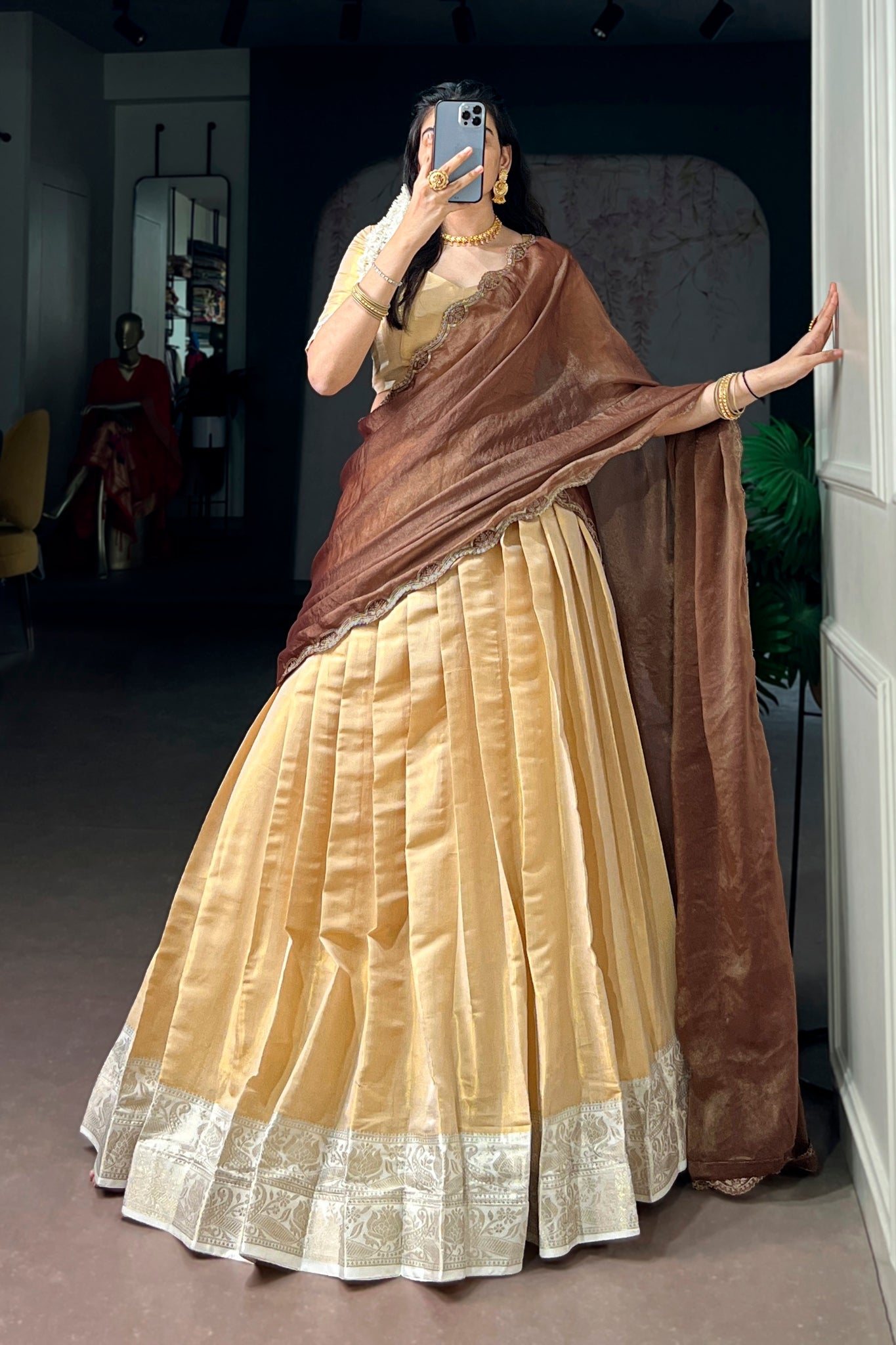 Kanchipuram Silk Wedding And Festive Wear Lehenga Choli For Women
