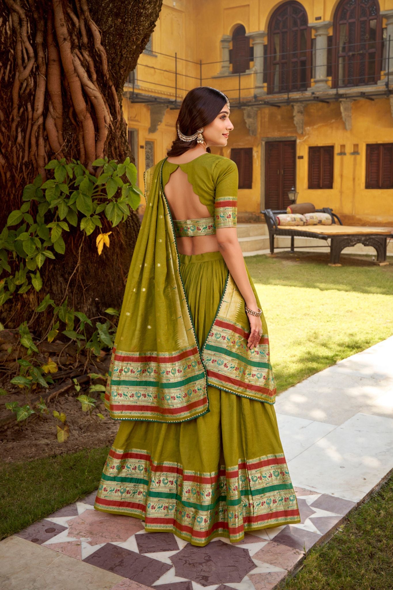 Ethereal Elegance Pure Chanderi Zari Woven Luxury Lehenga Set