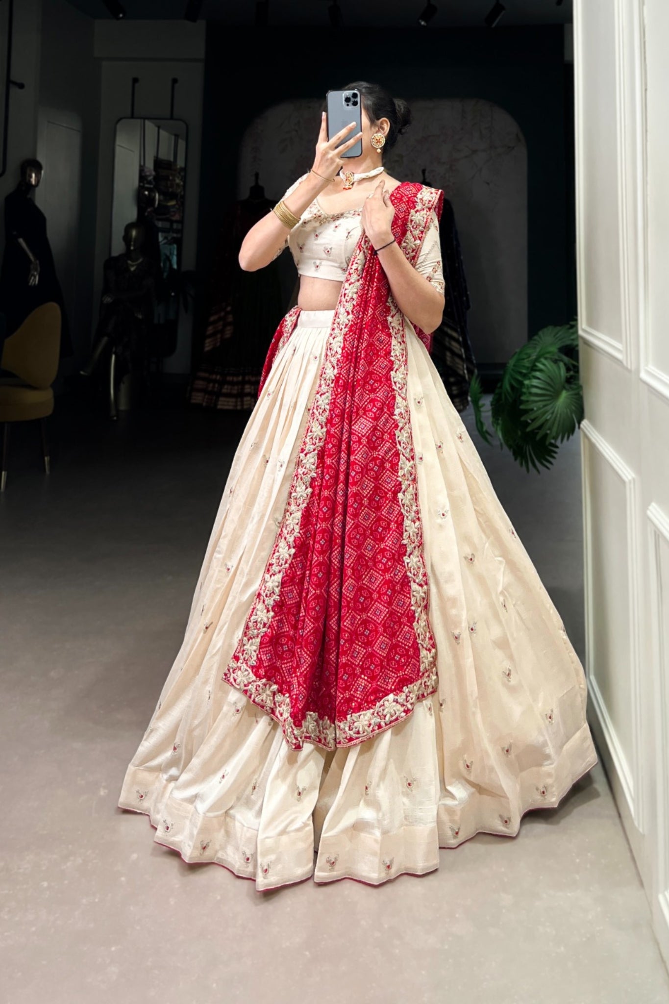 Designer Georgette Sequins Thread Embroidered Lehenga Choli
