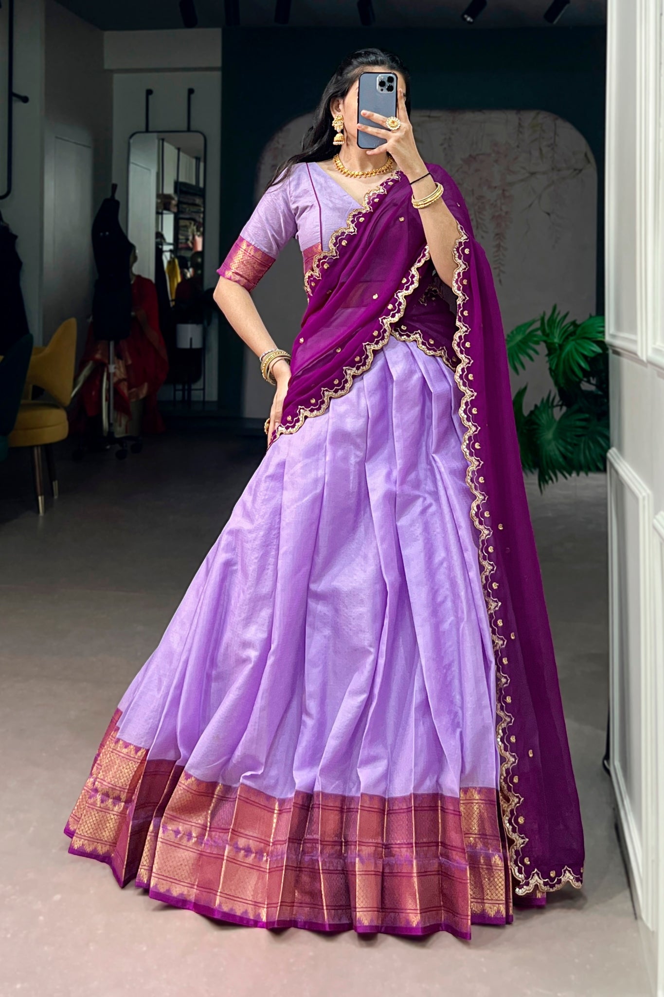 Royal Cotton Silk Beautiful Crafted Lehenga Choli For Women