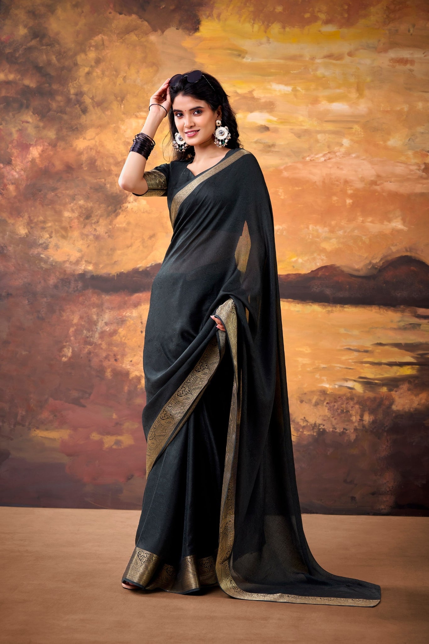 Soft Marsh Mello Saree With Elegant Woven Border