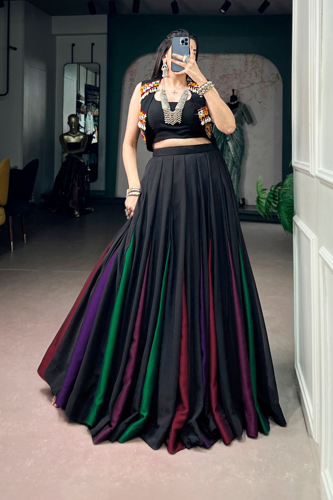Raasrang Black Navratri Designer Lehenga Choli for Women
