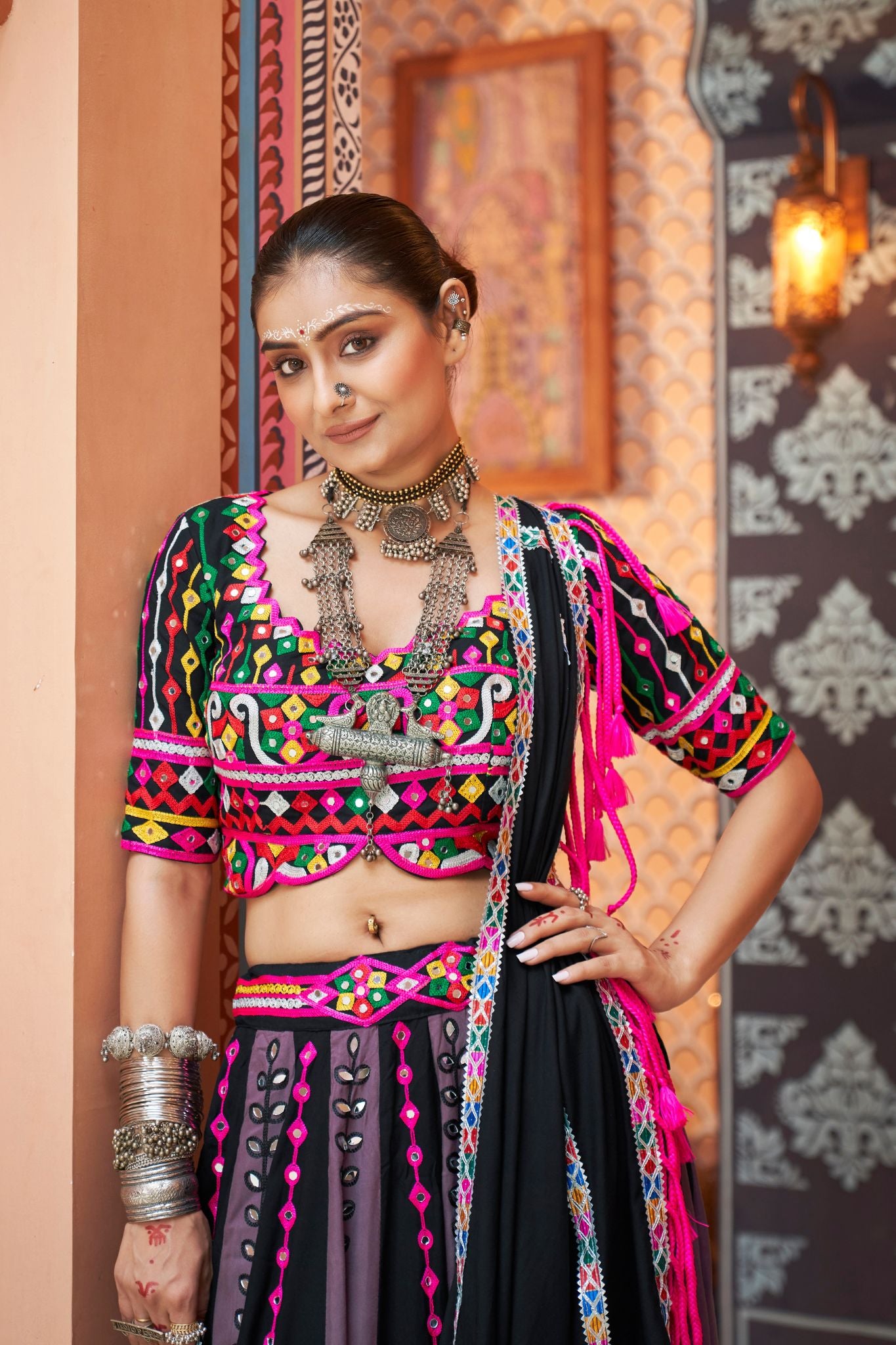 Black Navratri Special Designer Lehenga Choli