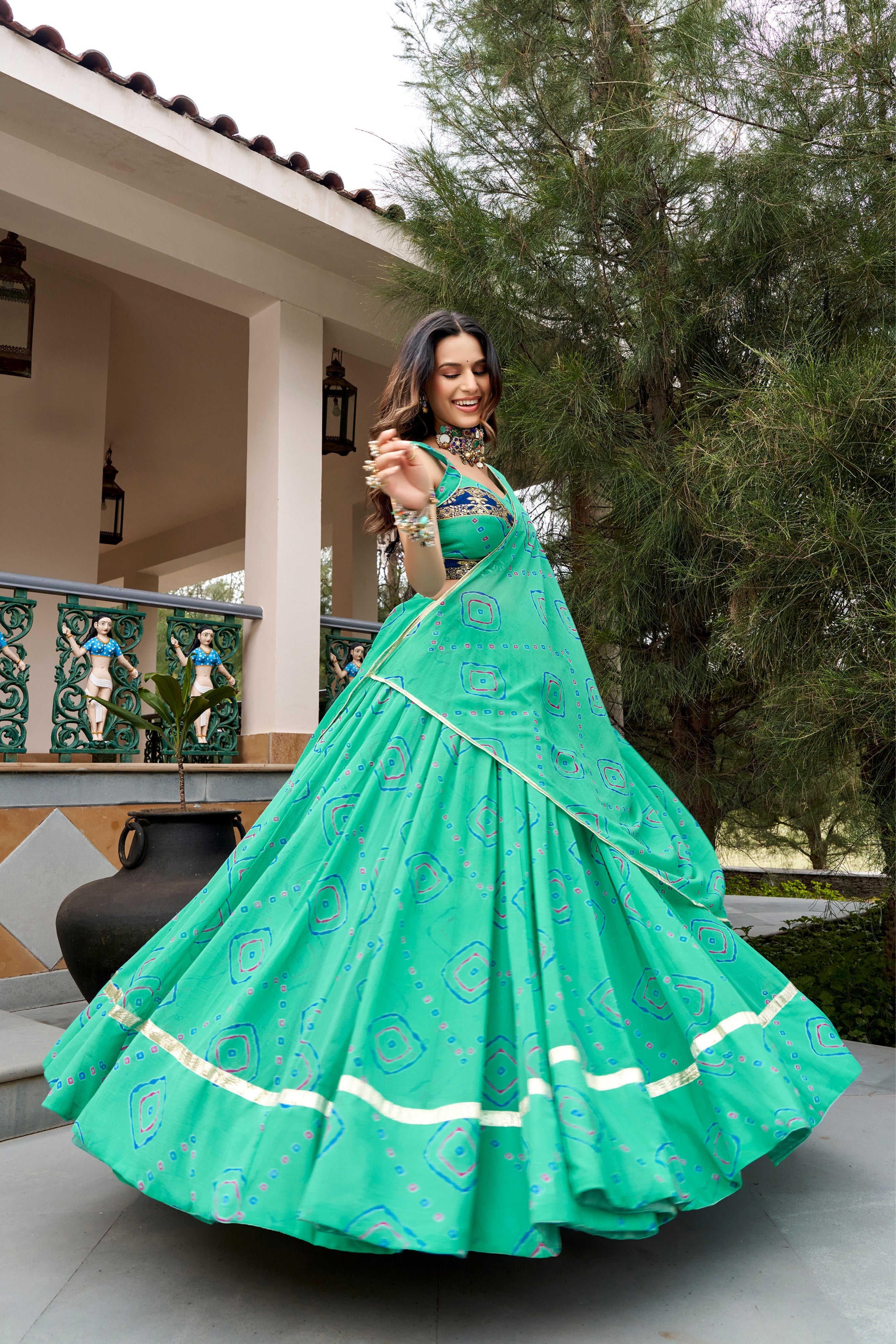 Designer Raasrang Festive Bandhej Printed Beautiful Lehenga Choli