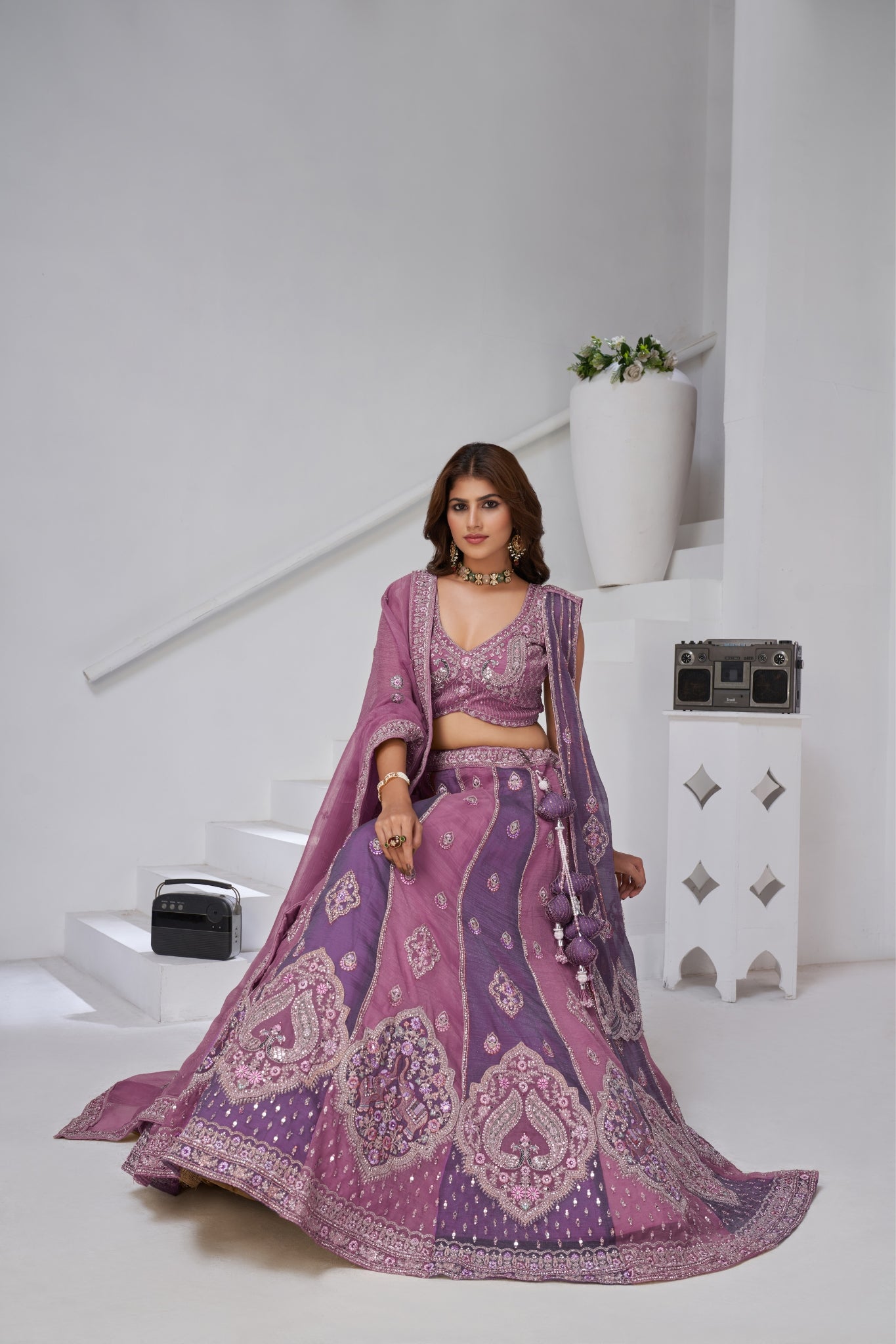 Ethereal Harmony Double Layered Dupatta Bridal Lehenga