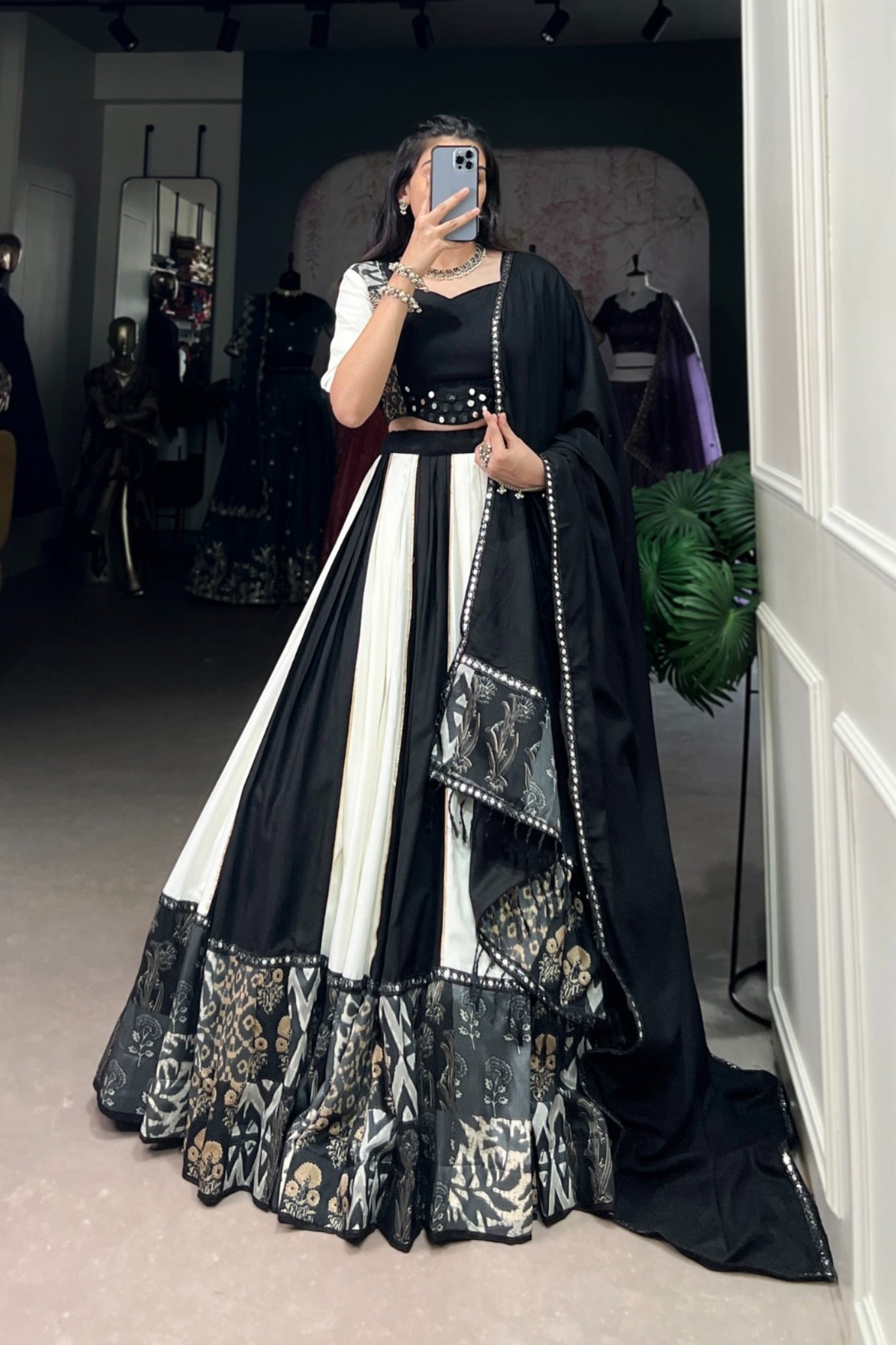 Pure Rayon Printed Gota Patti Touch Up Mirror Work Designer Lehenga Choli