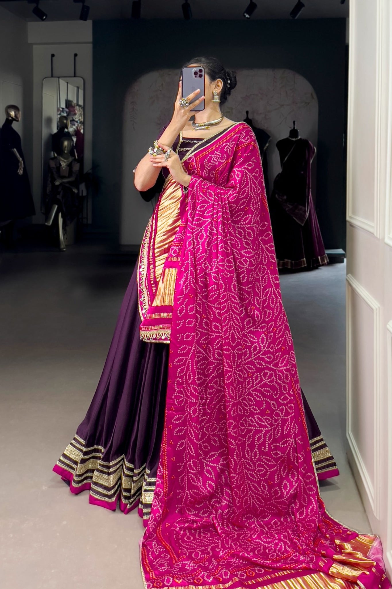 Silk Georgette Traditional Designer Lehenga Choli With Stunning Gaji Silk Dupatta Set