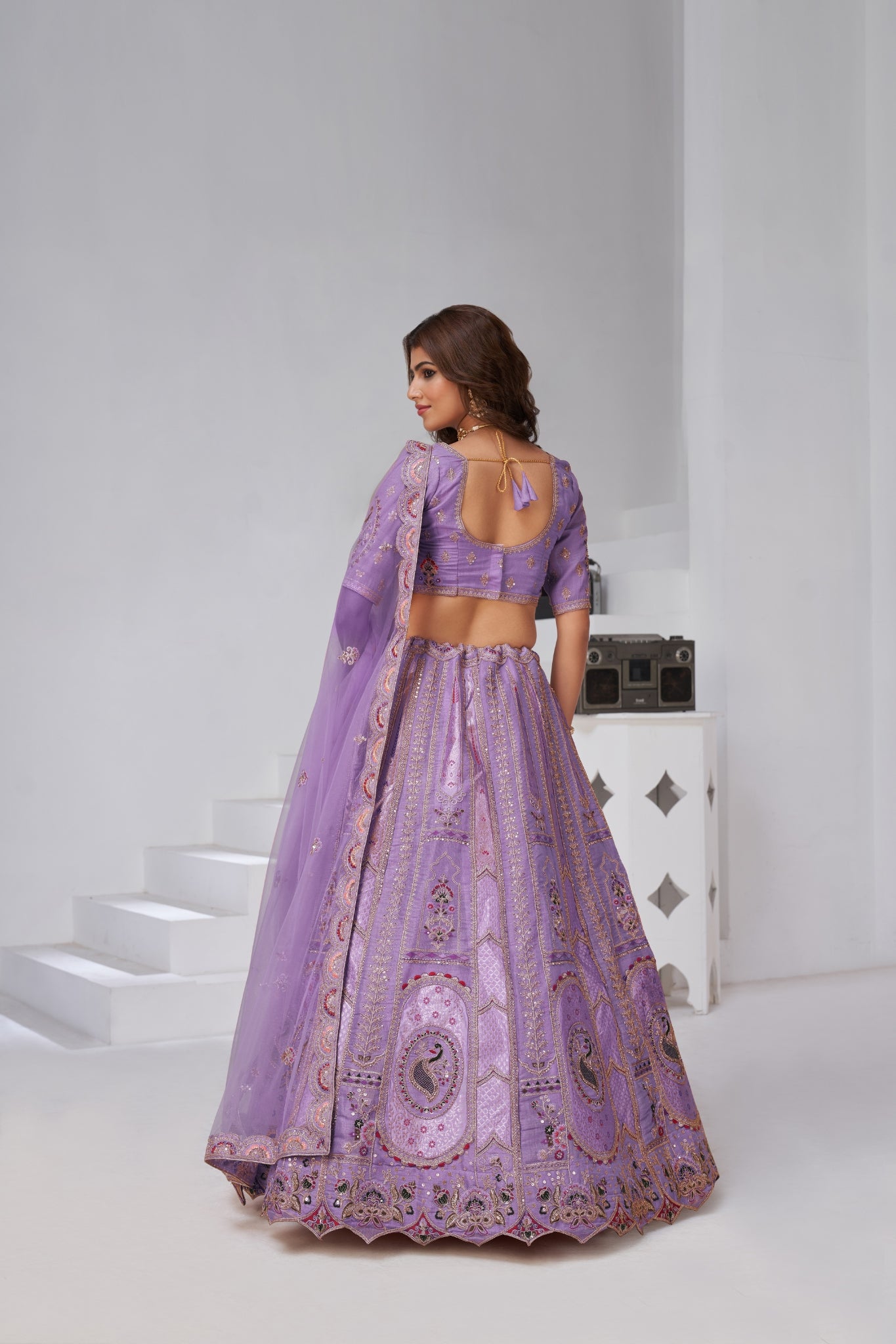 Opulent Aura Raw Silk Bridal Lehenga With Peacock And Paisley Motifs