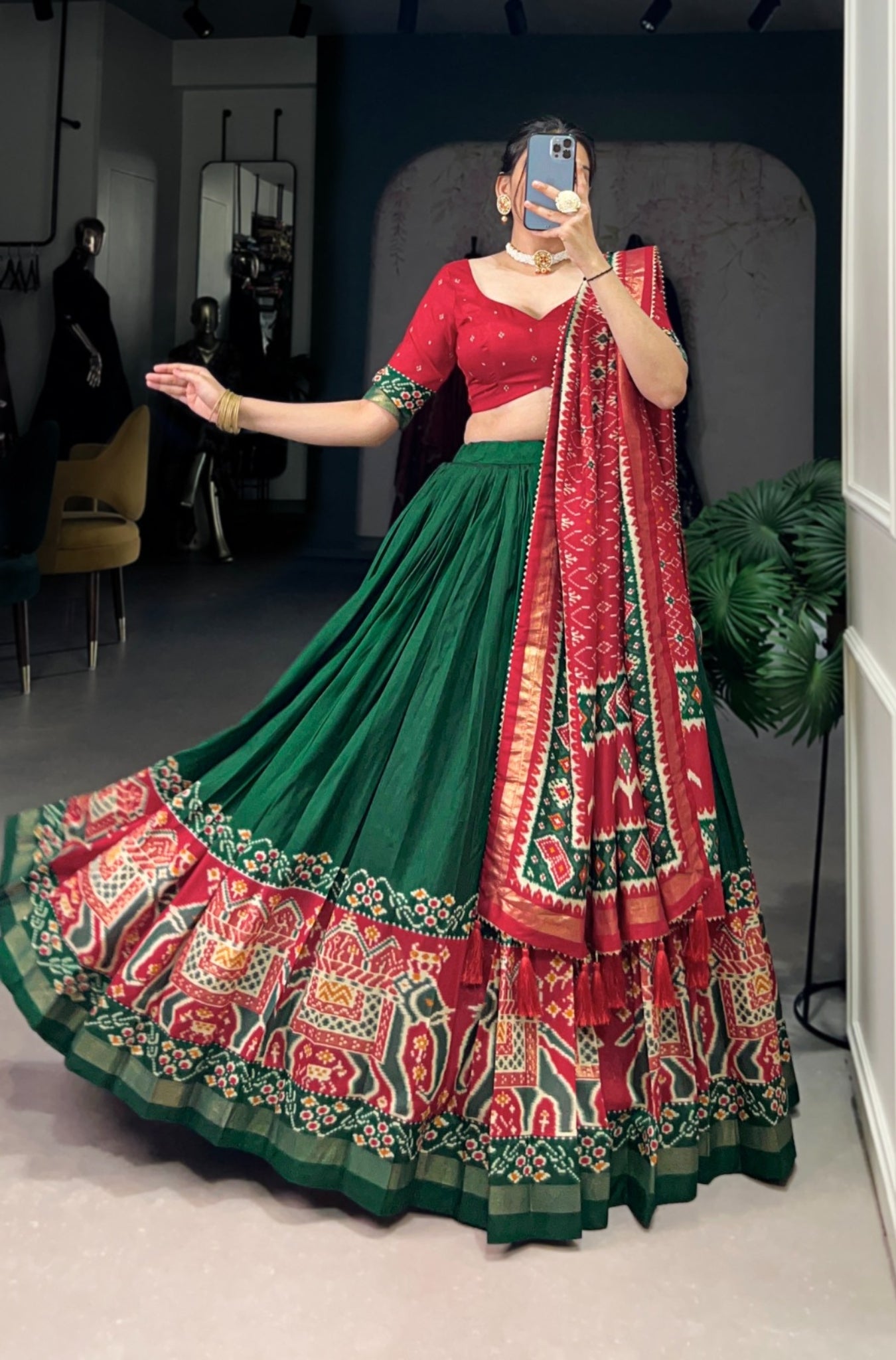 Tradition Tussar Silk Patola Printed Lehenga Choli