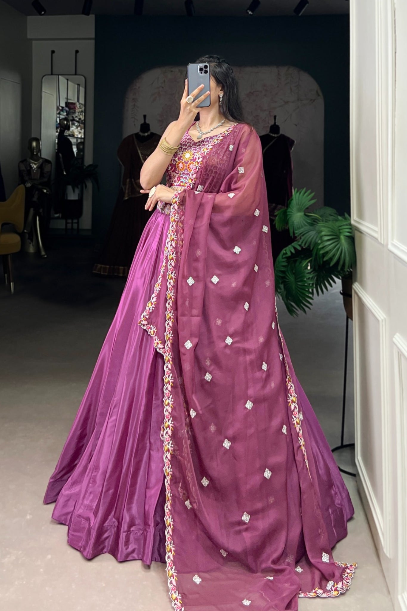 Designer Sequins Thread Embroidered Work Wedding Lehenga Choli
