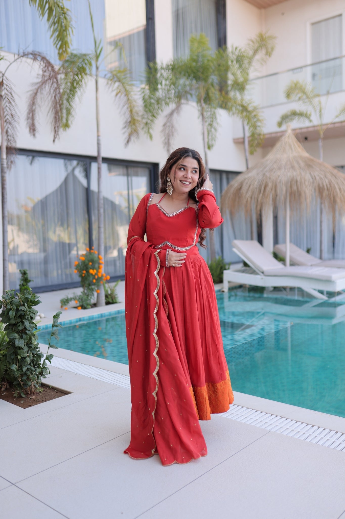 Premium Flared Anarkali Set with Dupatta