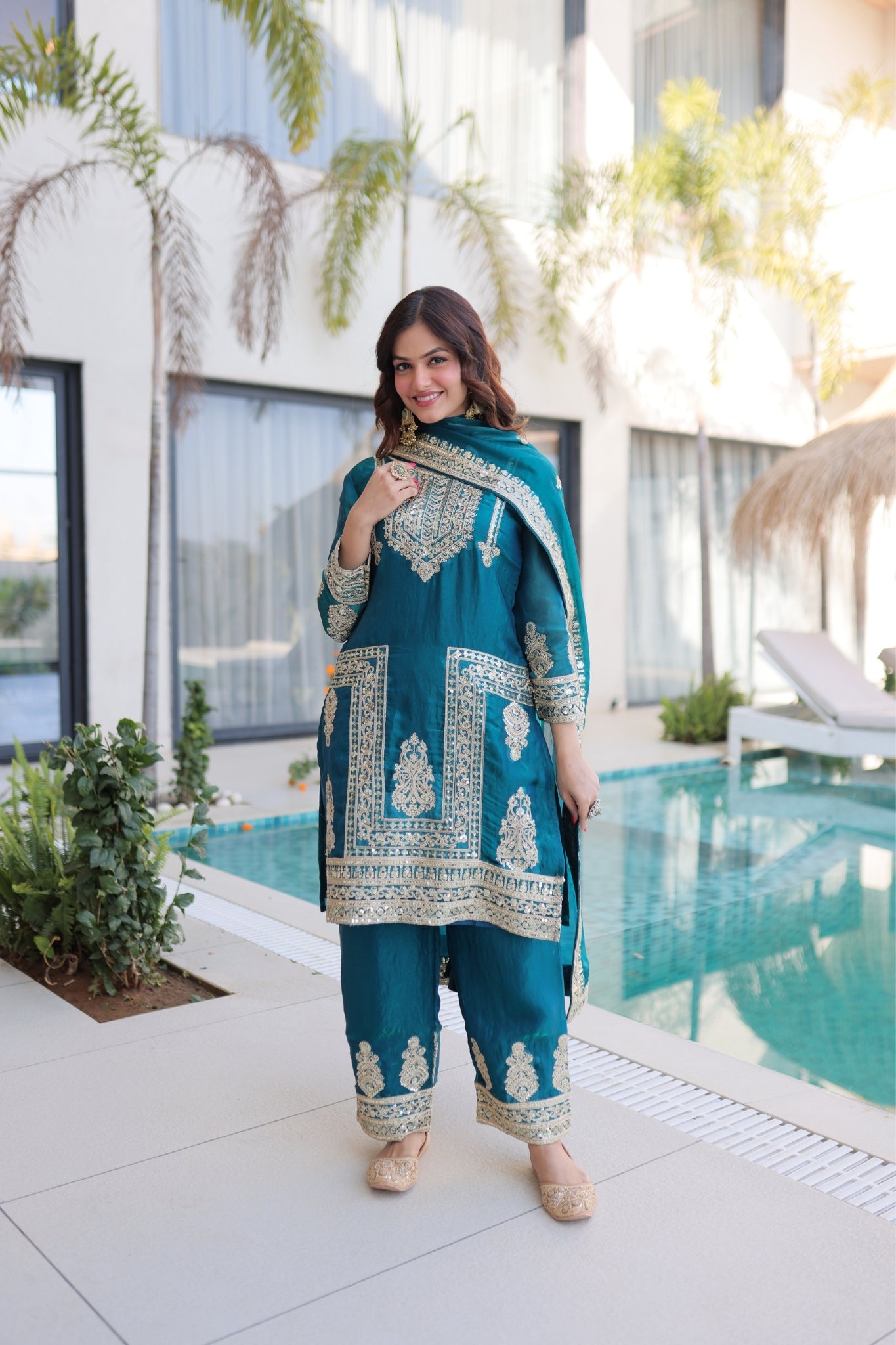 Designer Embroidered Salwar Suit Set For Women