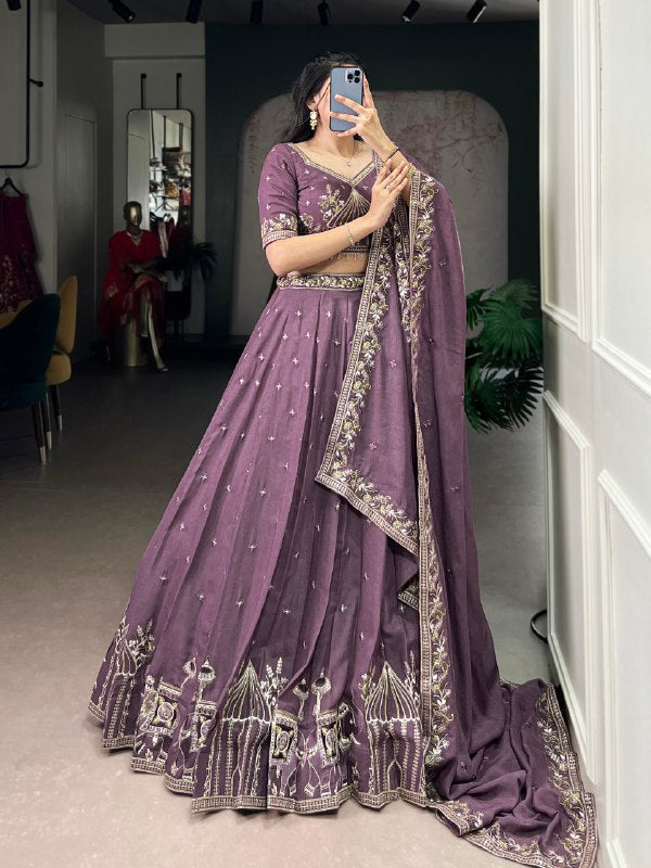 Celestial Lavender Hand Embellished Luxury Bridesmaid Lehenga